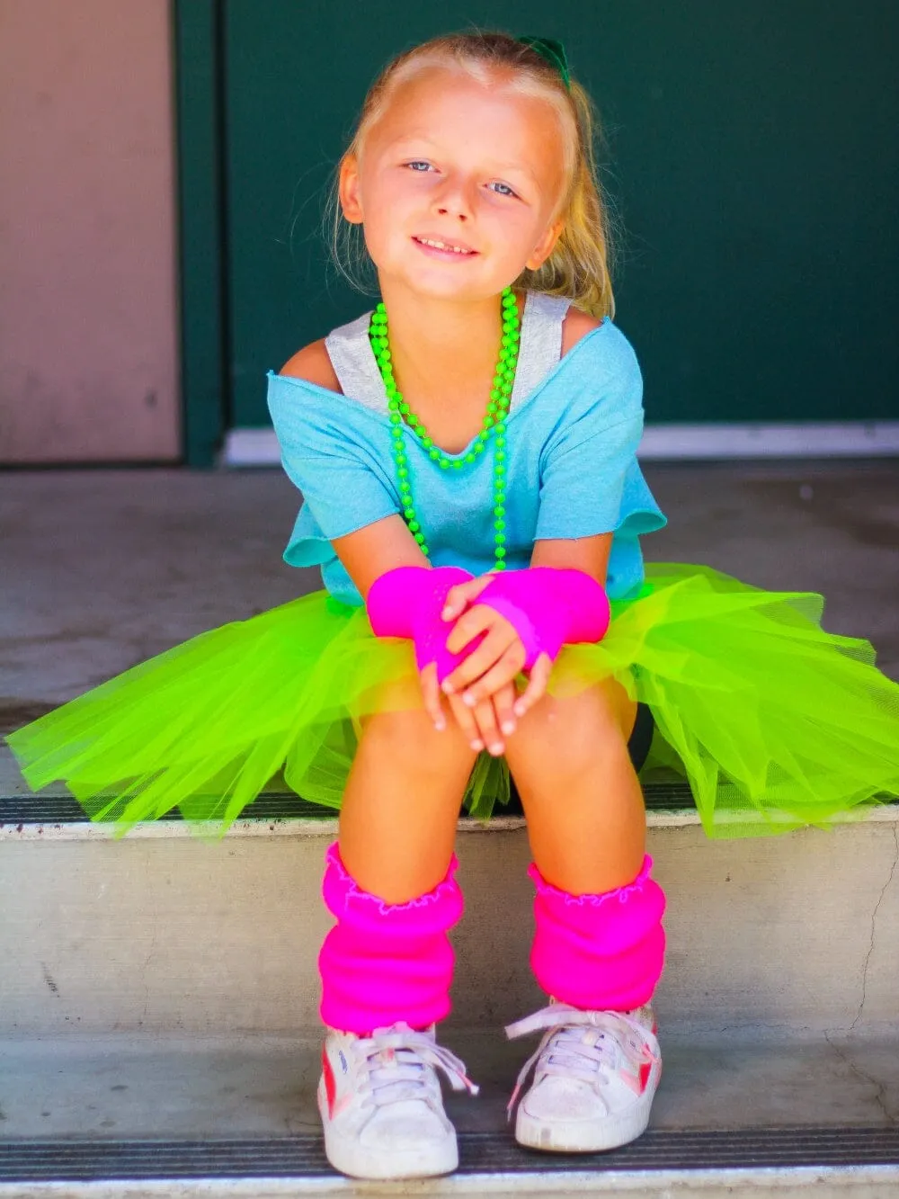 Lime Green 80's Costume Tutu & Accessories for Kids