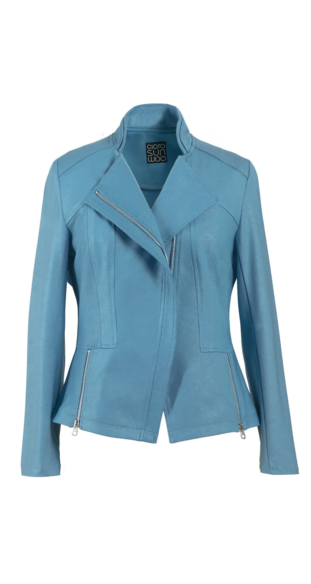 Liquid Leather Jacket - Sky Blue