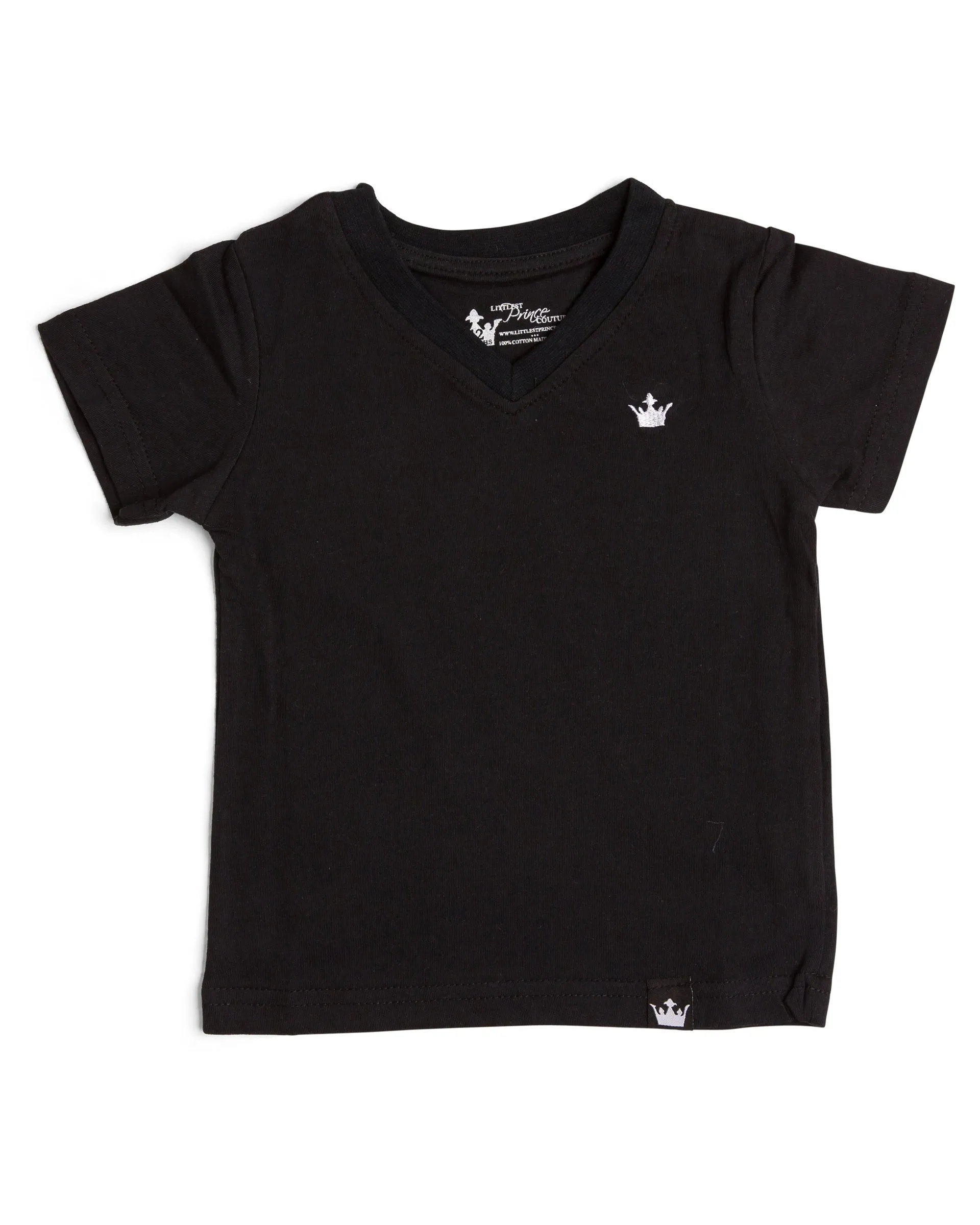 Littlest Prince Black Crown Logo Tee