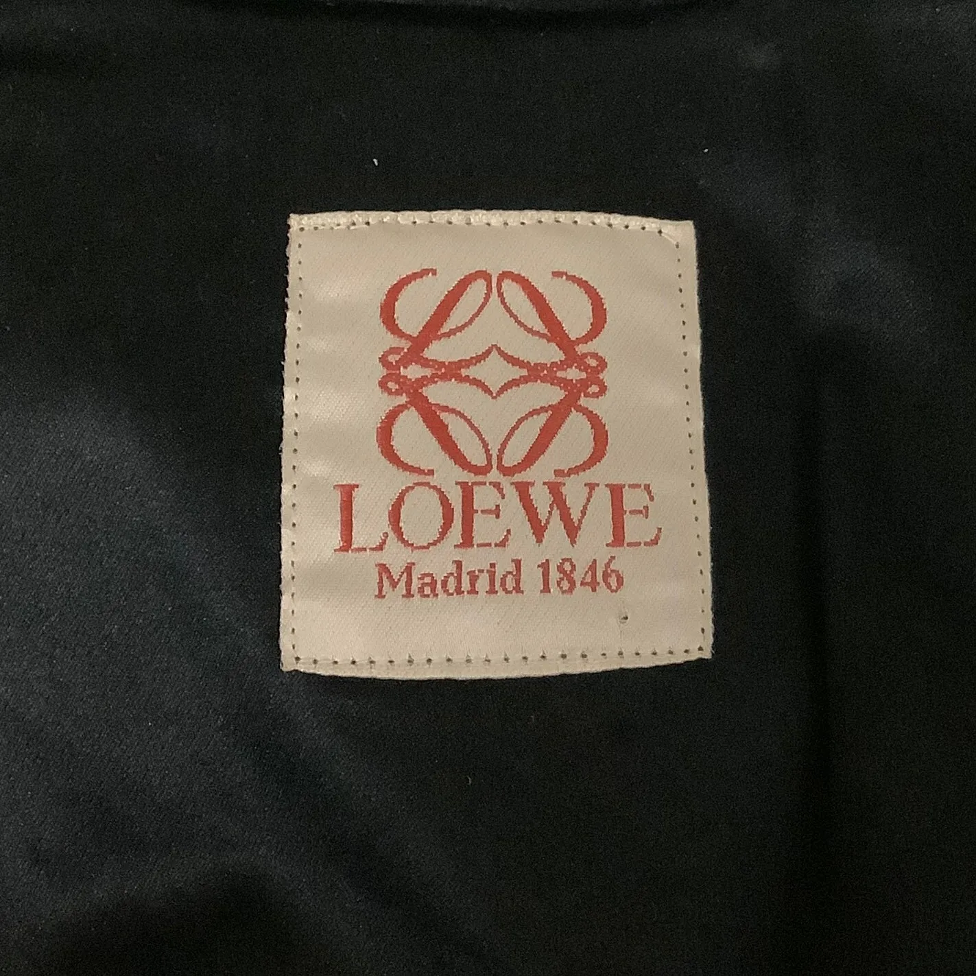 Loewe Vintage Navy Blue / Gold Studded Silk Satin Bomber Jacket