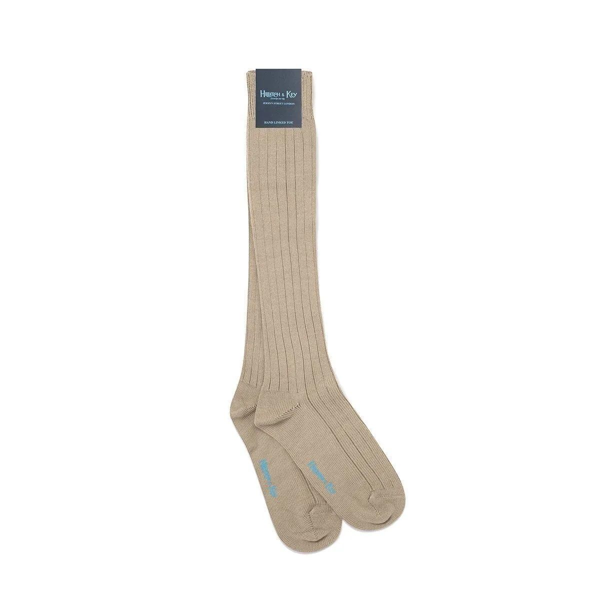 Long Beige Heavy Wool Sport Socks