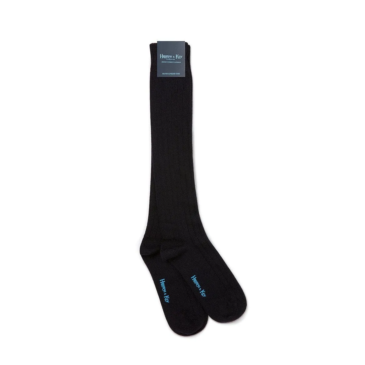 Long Black Heavy Wool Sport Socks