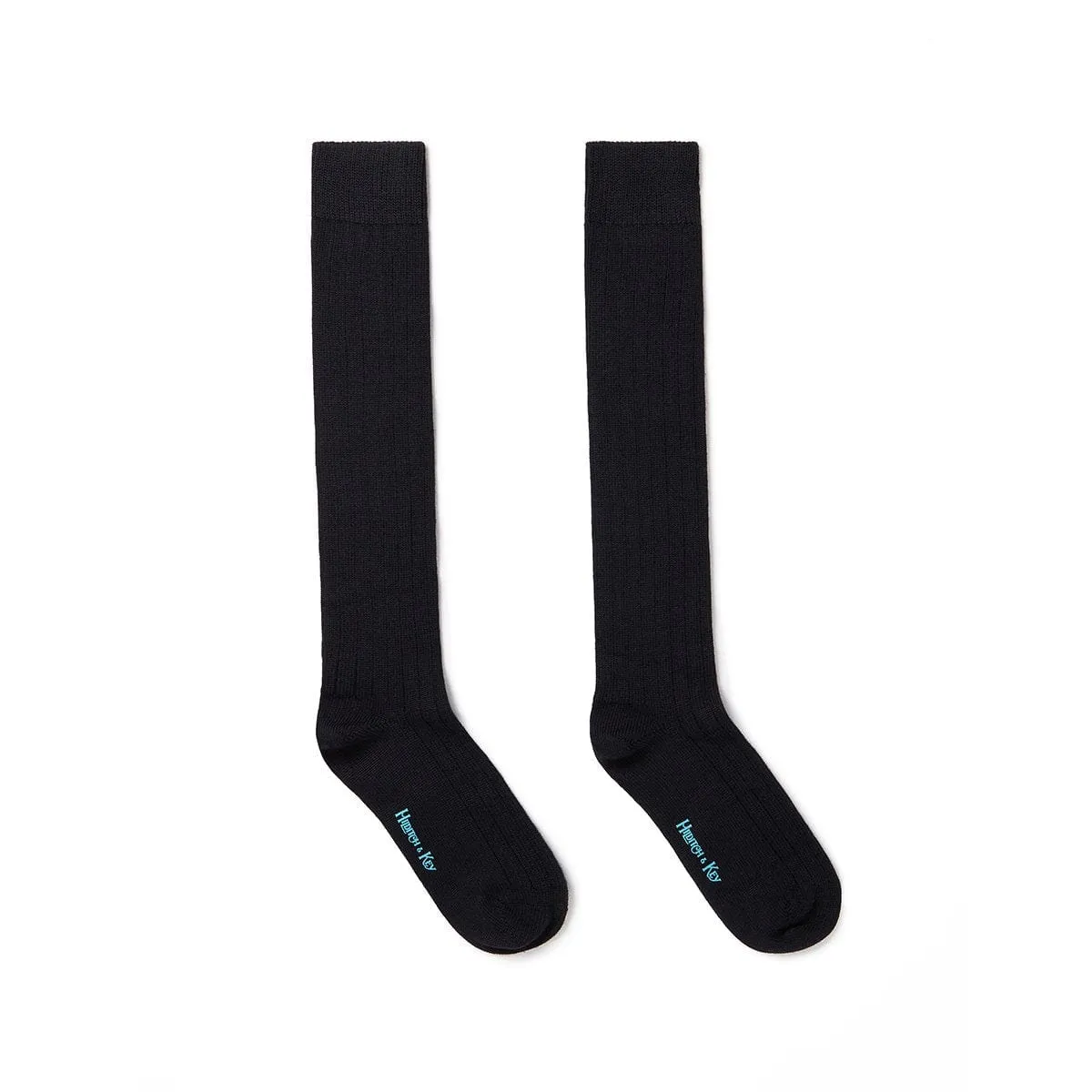 Long Black Heavy Wool Sport Socks