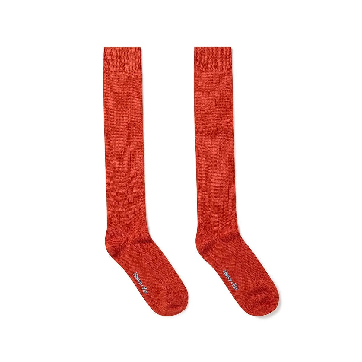 Long Burnt Orange Heavy Wool Sport Socks