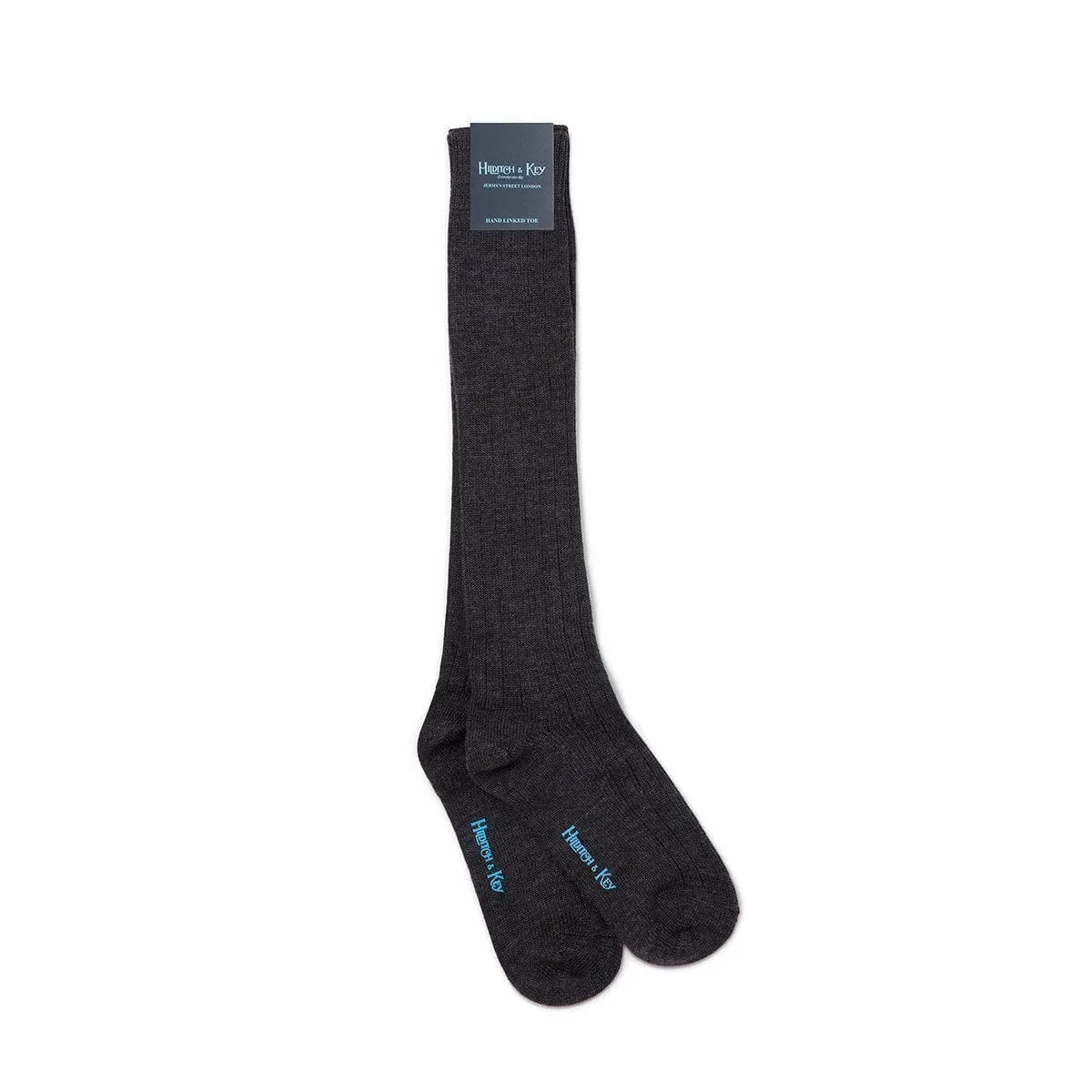 Long Grey Heavy Wool Sport Socks