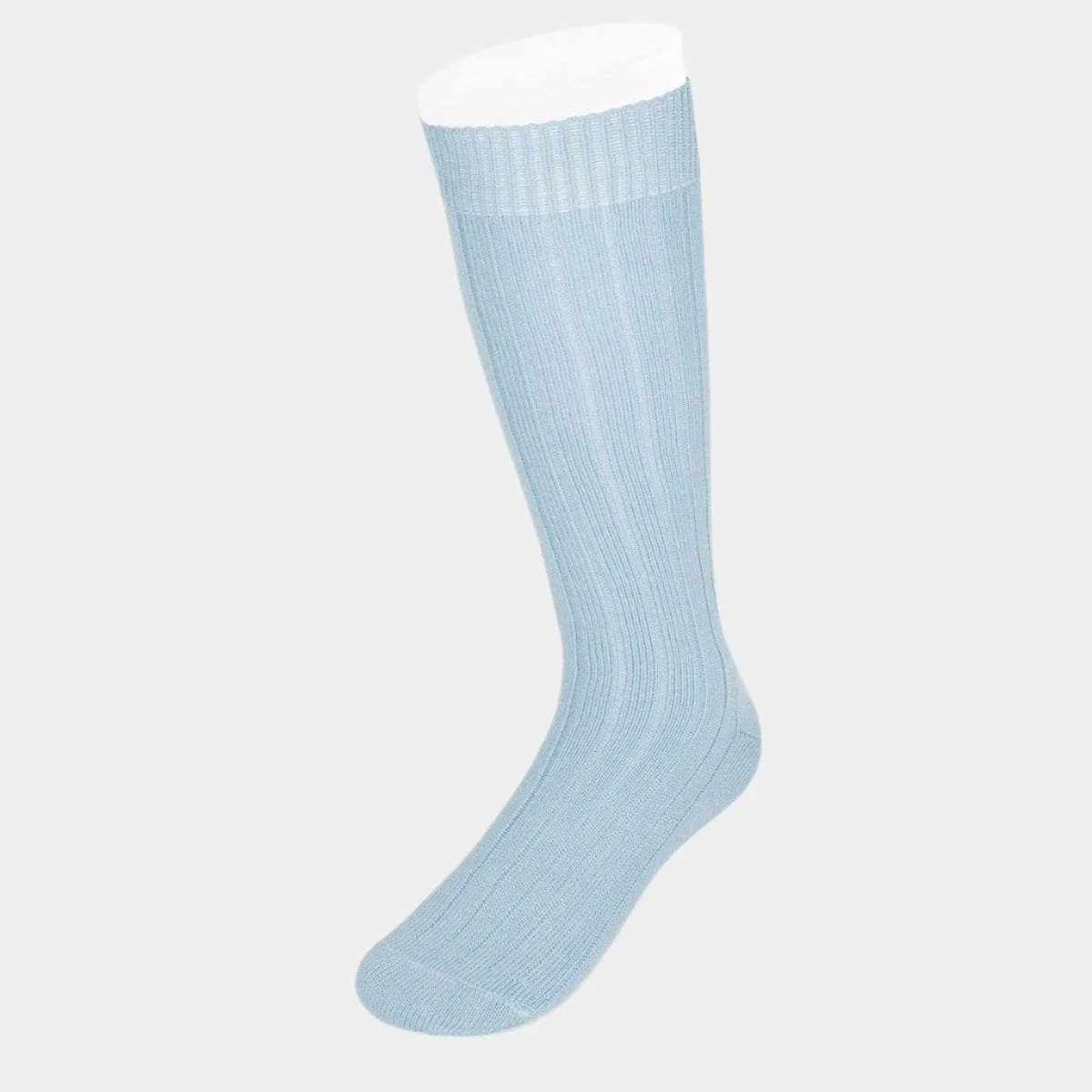 Long Pale Blue Heavy Wool Sport Socks