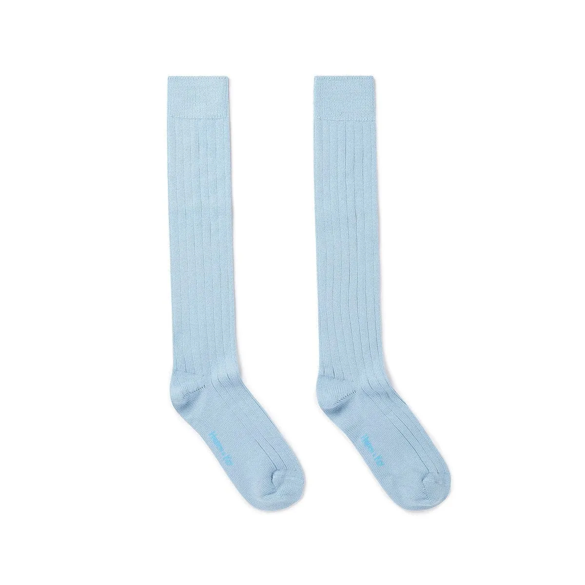 Long Pale Blue Heavy Wool Sport Socks