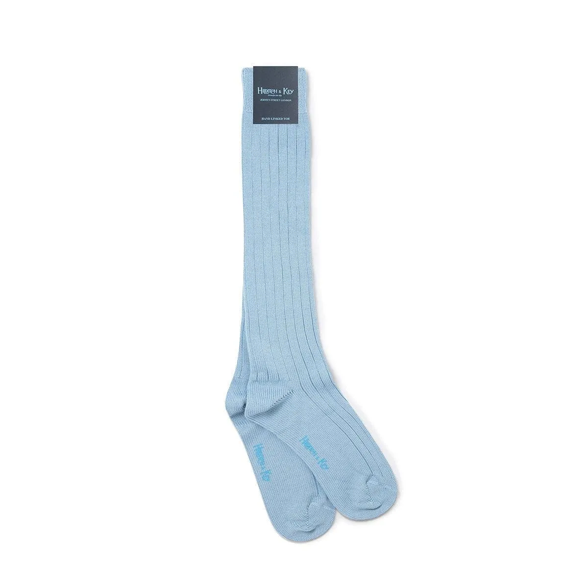 Long Pale Blue Heavy Wool Sport Socks