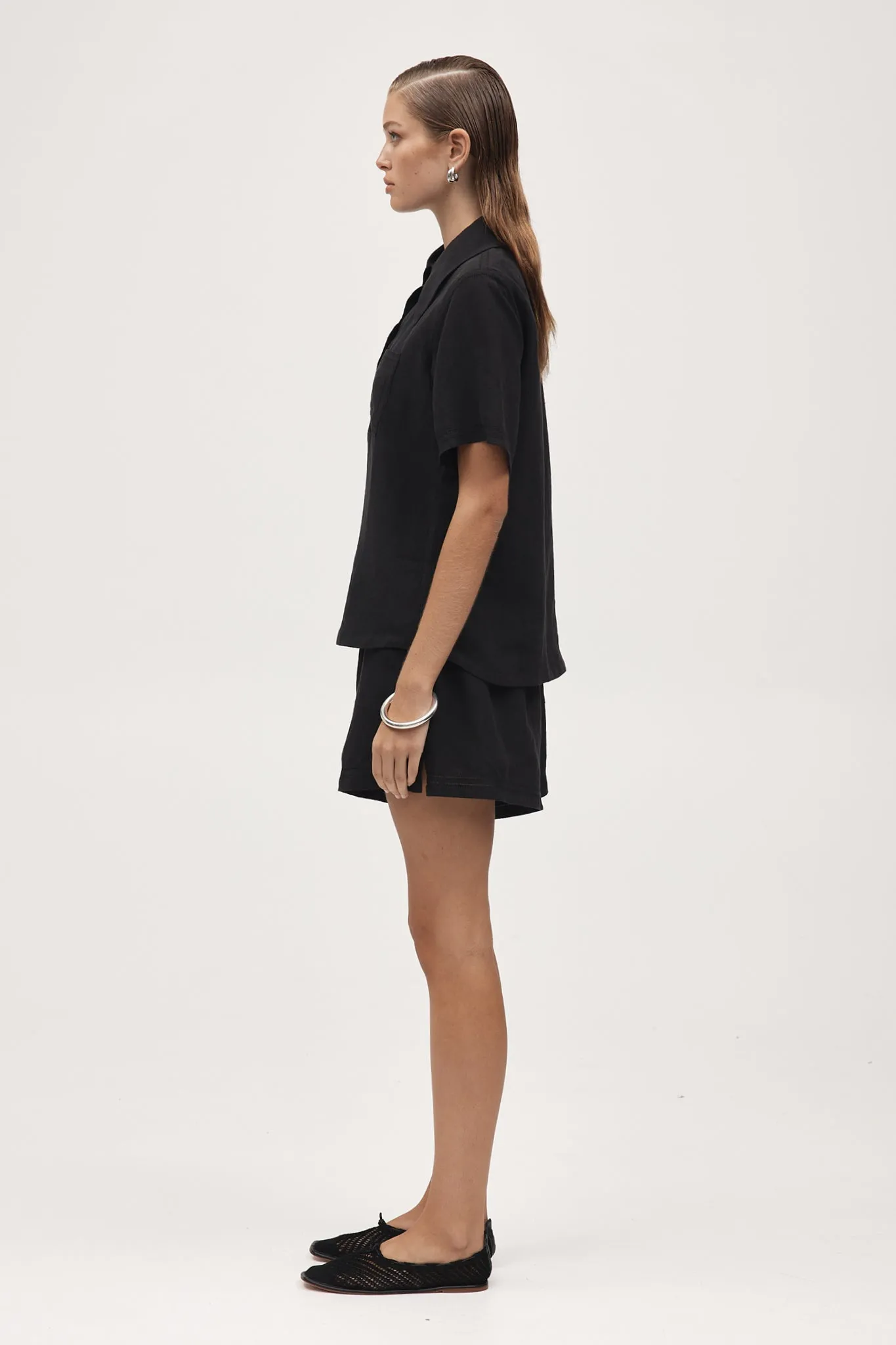 Marle Sunny Shirt - Linen - Black