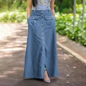 Maya Button Front Maxi Skirt