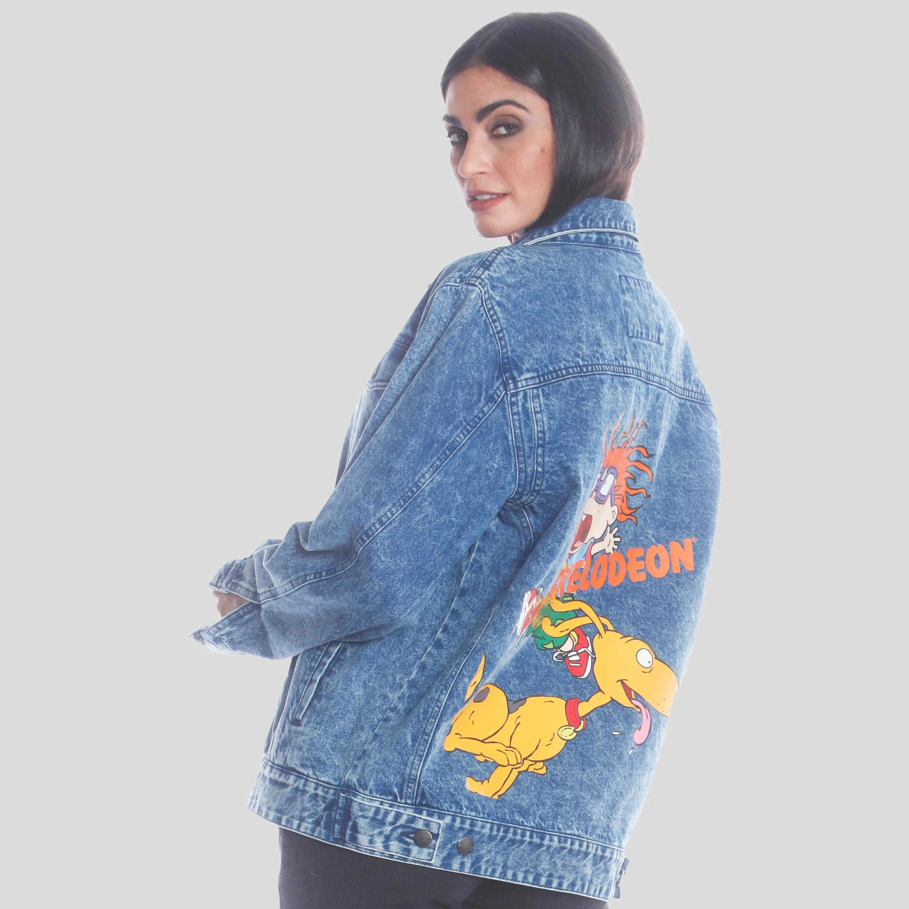 Members Only Women's Chucky Placement Denim Oversized Jacket