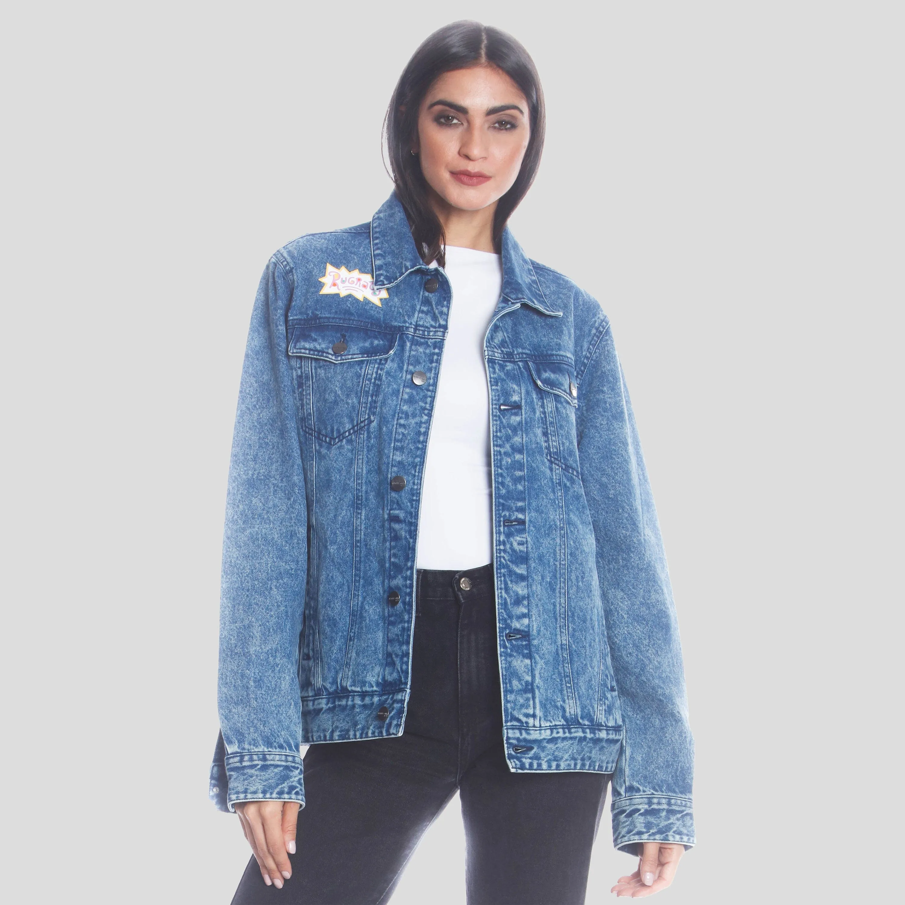 Members Only Women's Chucky Placement Denim Oversized Jacket