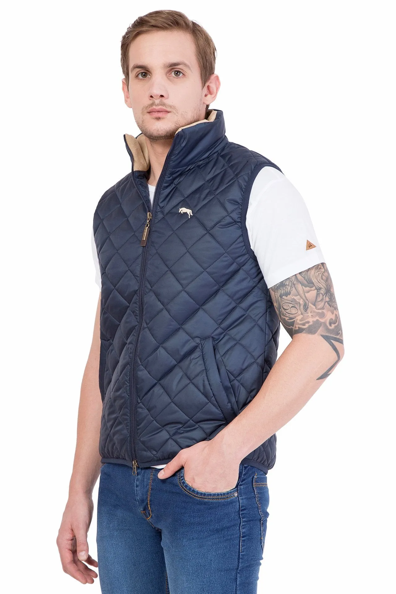 Men Half Sleeve Polyester Jacket