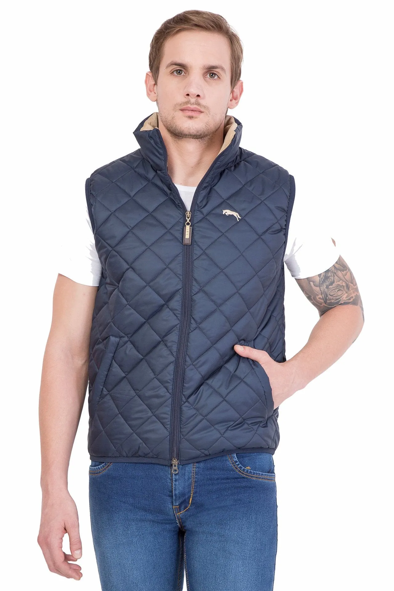 Men Half Sleeve Polyester Jacket