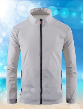 Men's Golf Jacket Thermal Warm Windproof Breathable Golf Apparel Golf Clothes Full Zip Solid Color Winter Autumn / Fall Tennis Golf Pickleball