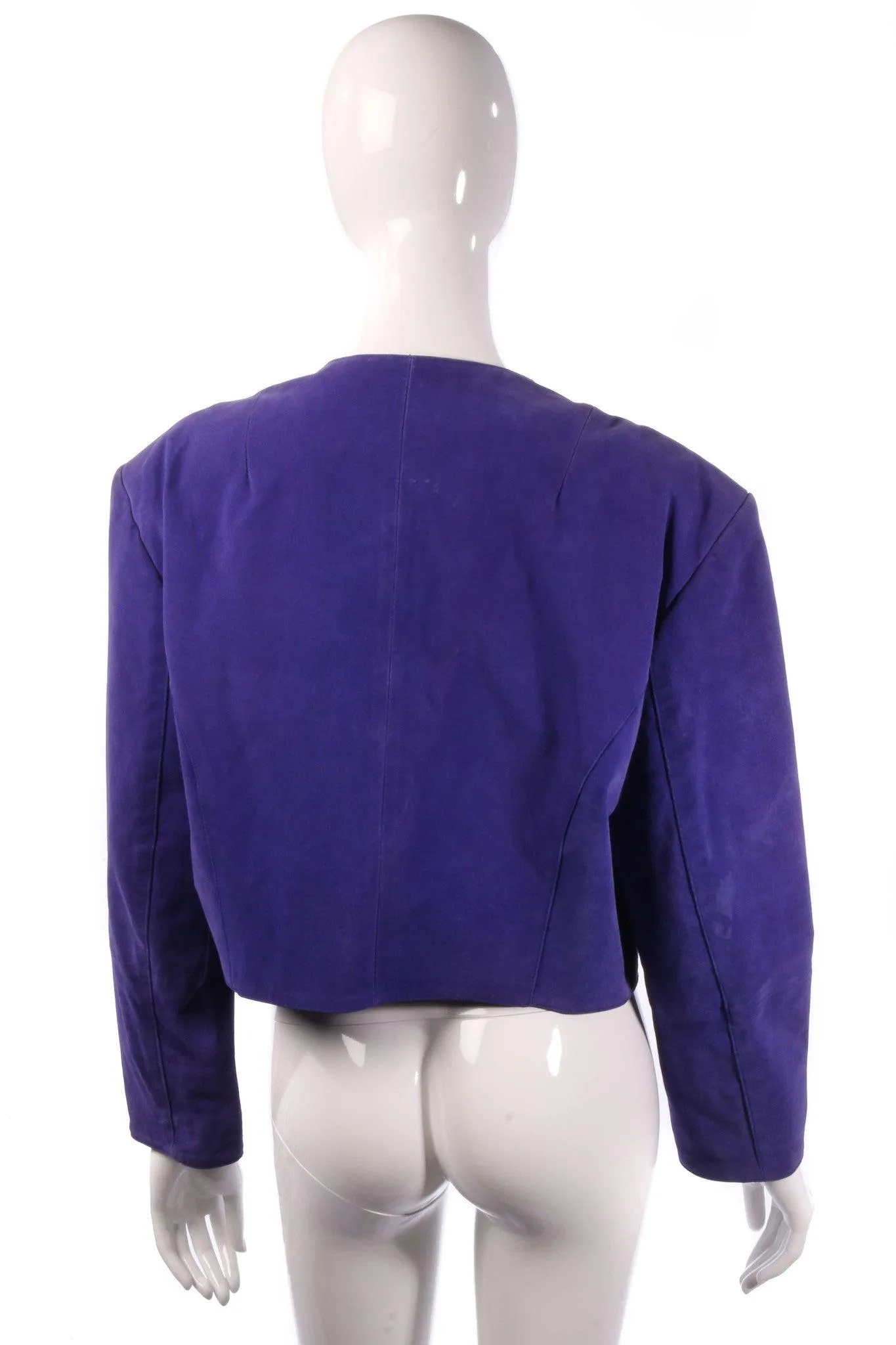 Miss Joy Authentics 1980's Jacket Suede Purple & Applique Size 14/16