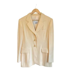 Moschino Wool Blend Lemon Full Length Sleeve Jacket UK Size 12