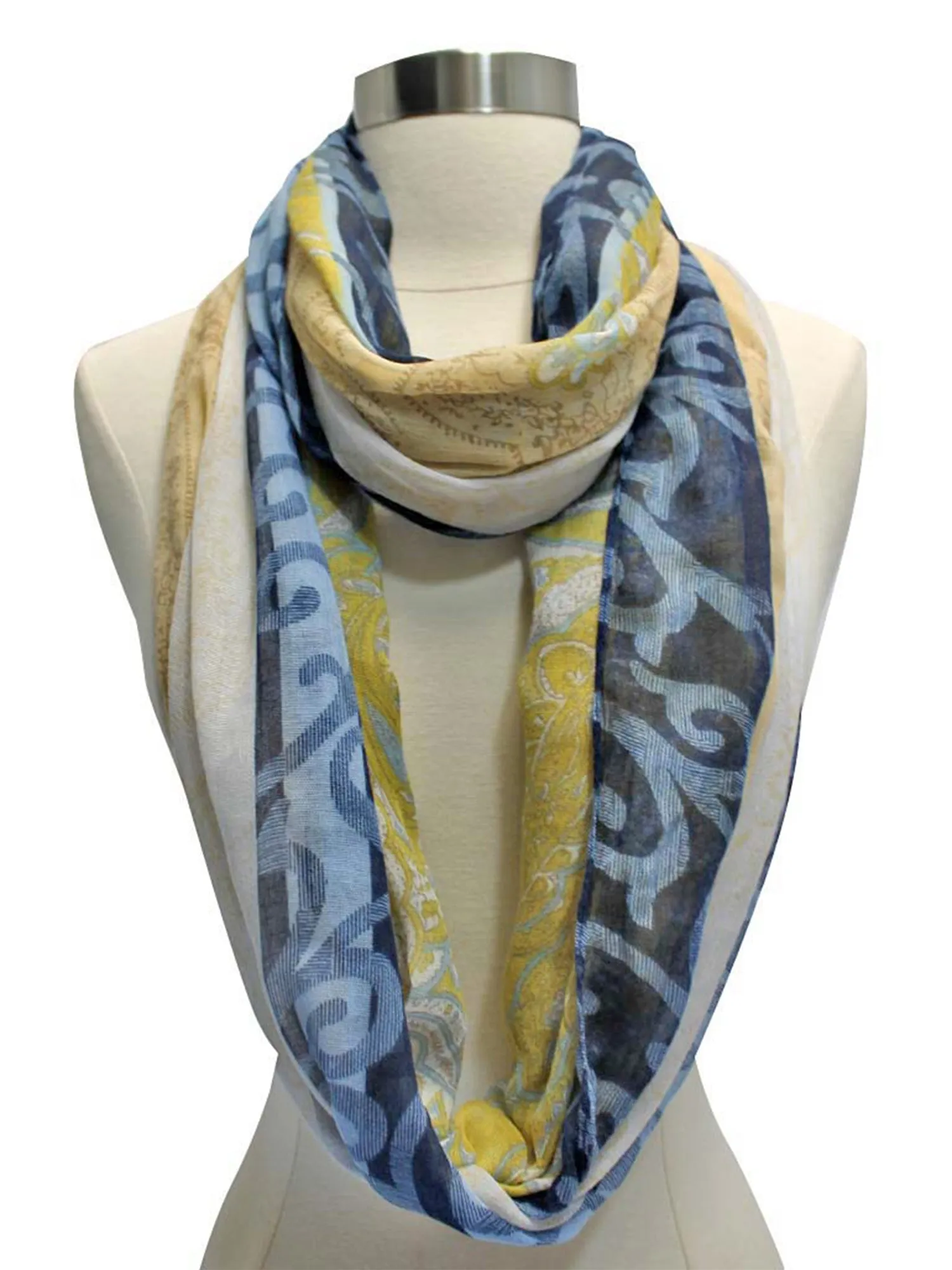 Multicolor Regal Paisley Print Infinity Scarf