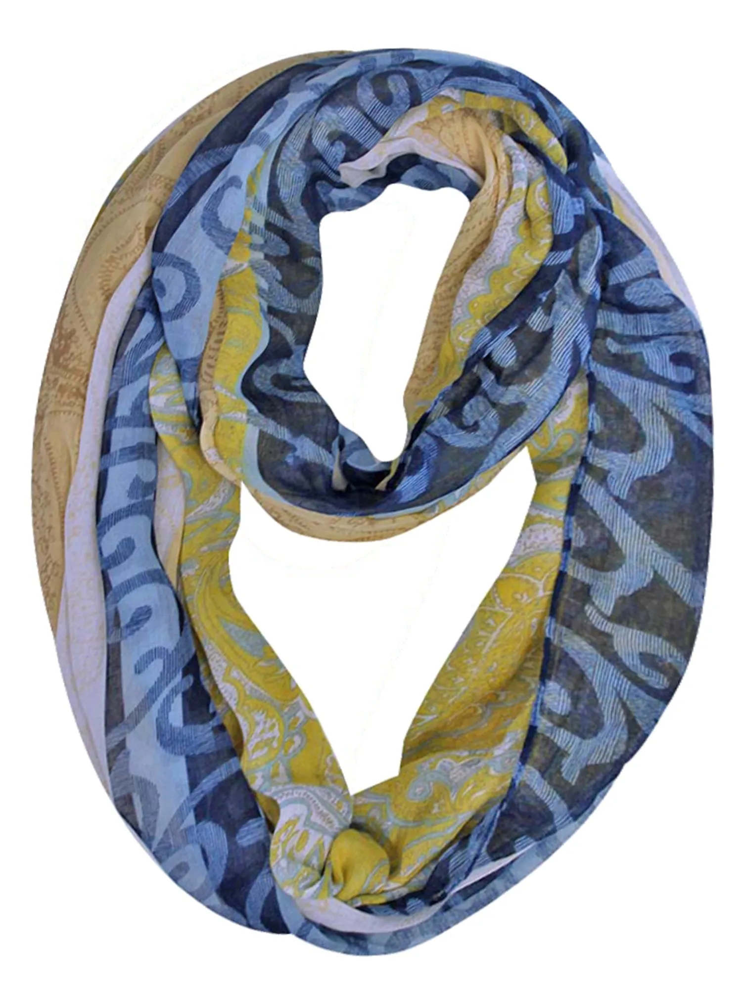 Multicolor Regal Paisley Print Infinity Scarf