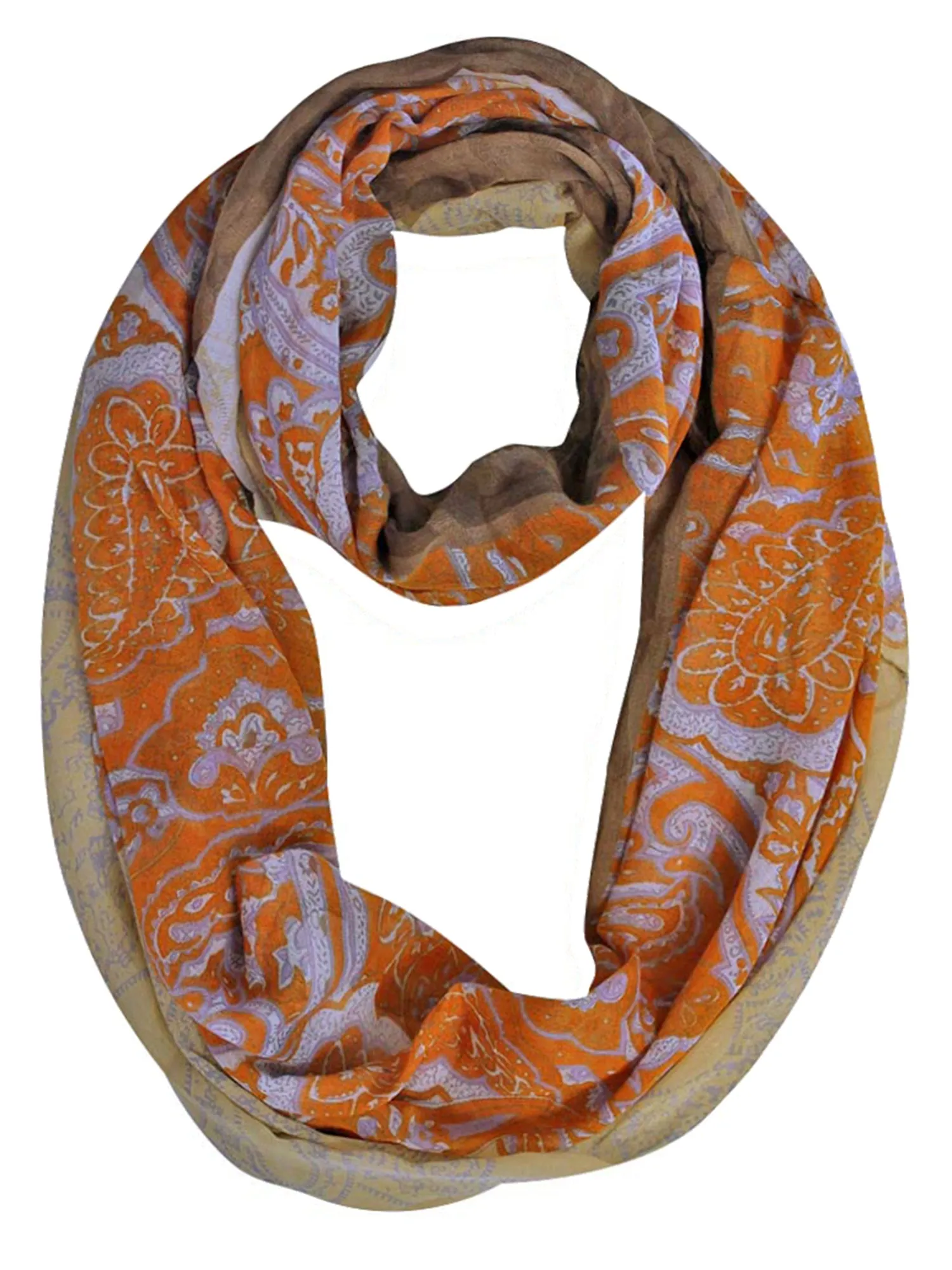 Multicolor Regal Paisley Print Infinity Scarf