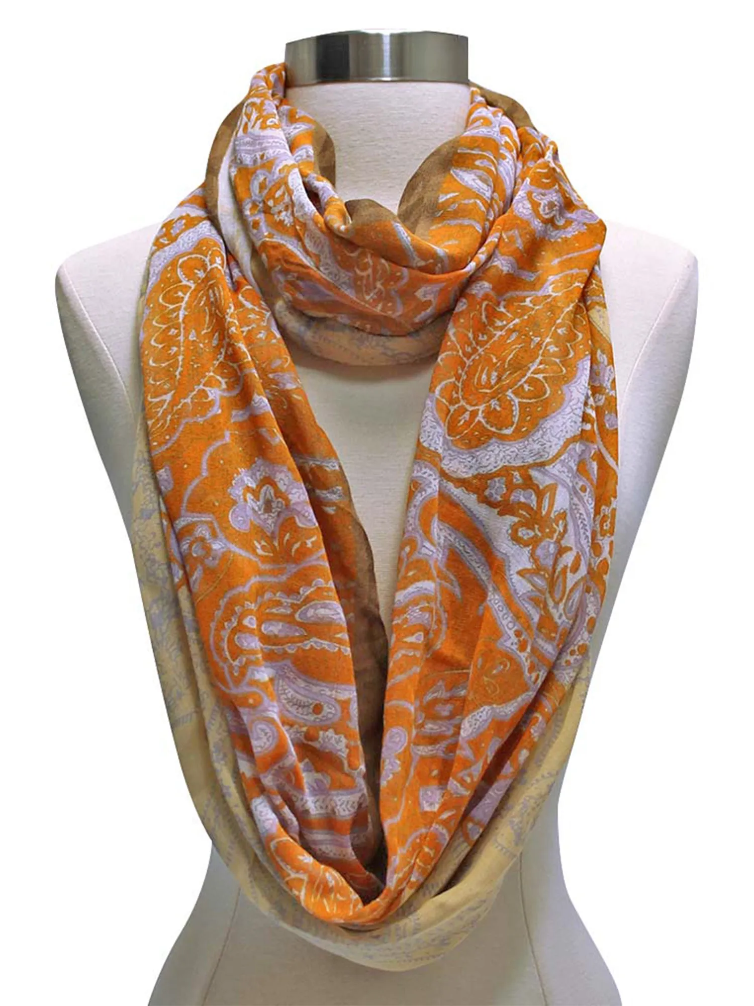 Multicolor Regal Paisley Print Infinity Scarf