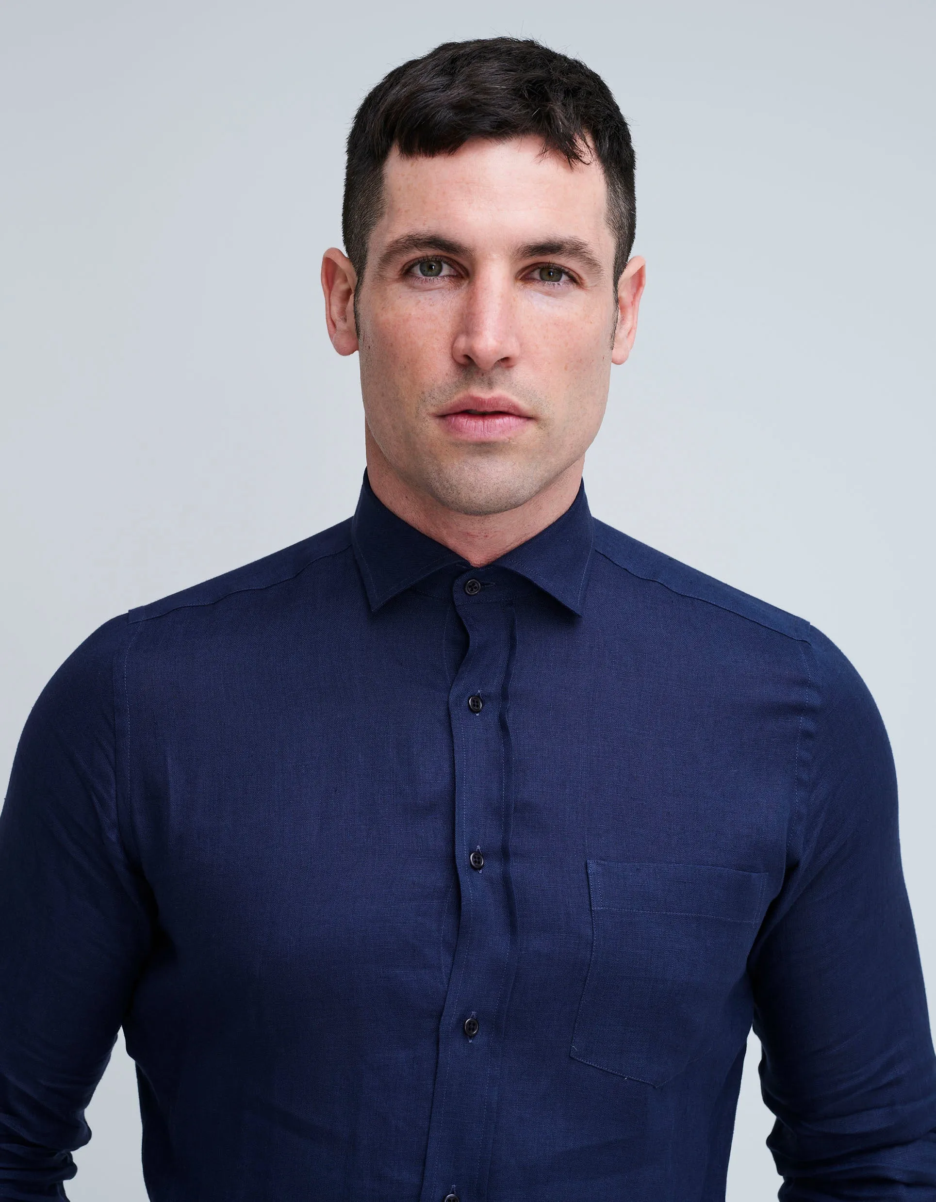 Navy Linen Shirt