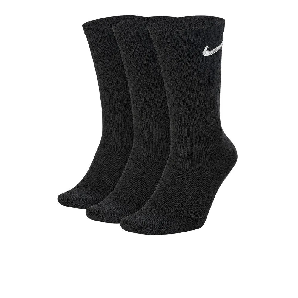 Nike Everyday Lightweight Training Crew Logo Socks (3 Pack) - Black