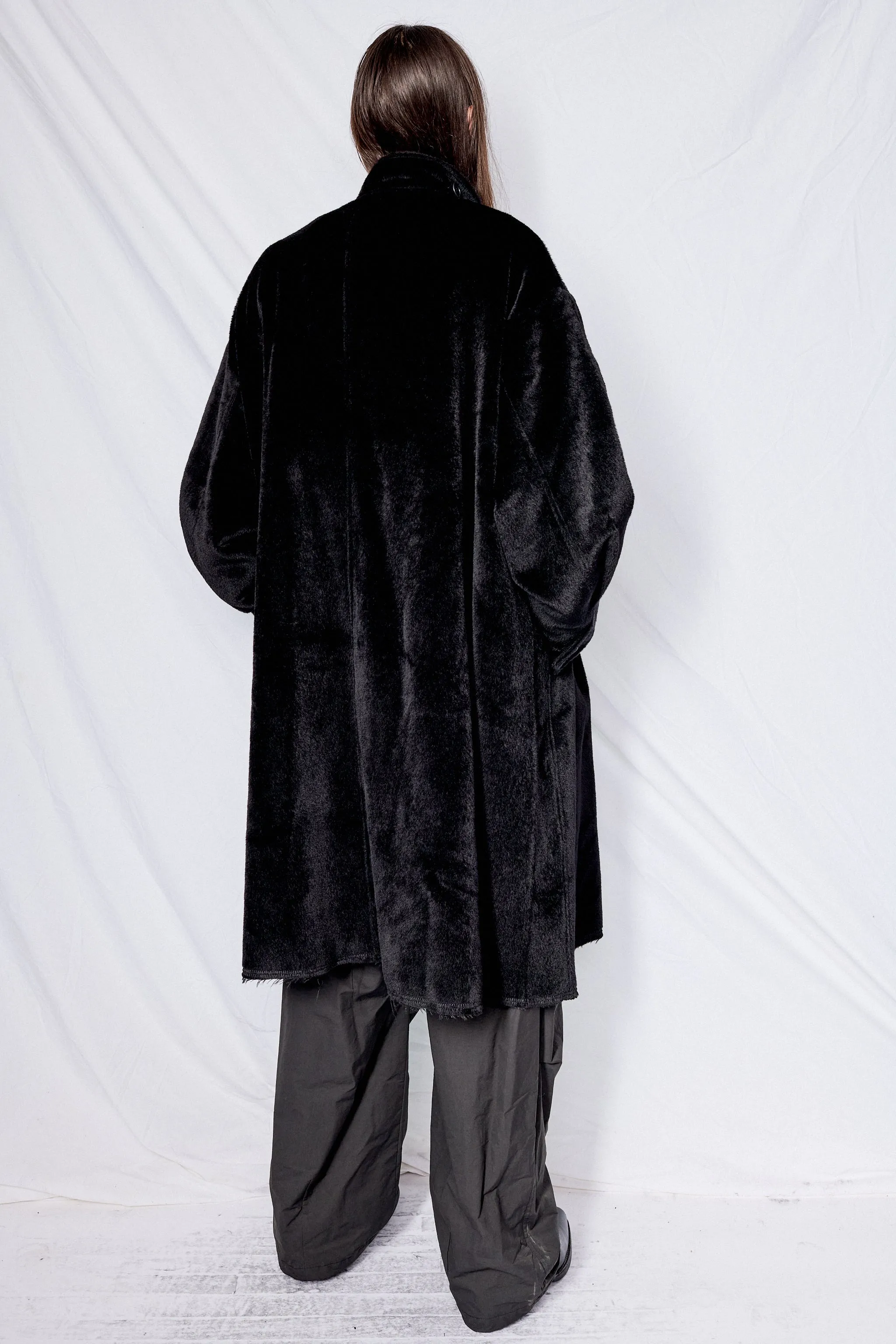 No.65 Black Loro Piana Suri Alpaca Oversized Coat