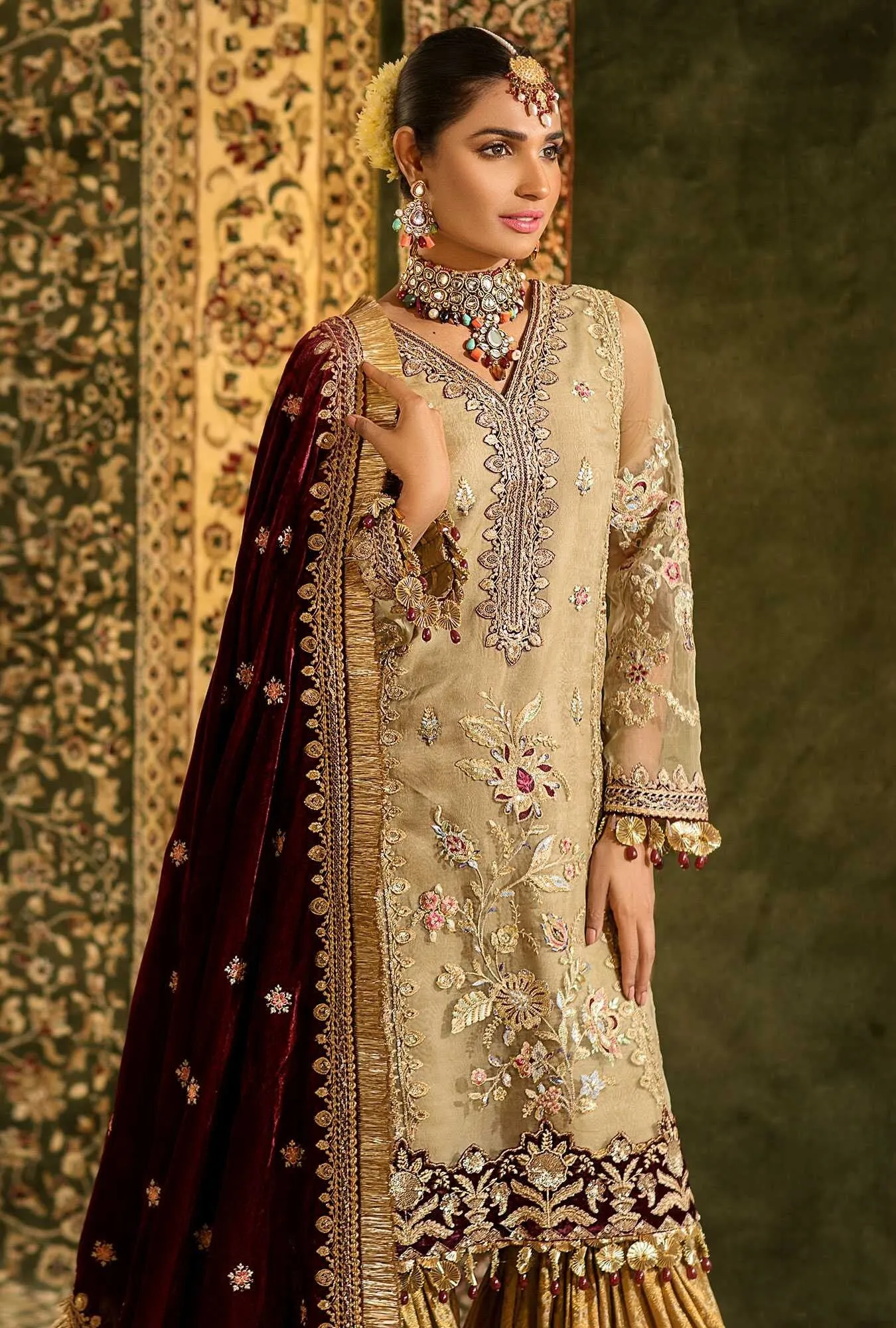 Noor by Saadia Asad Festive Embroidered Wedding Collection 2019 – D4-GOLD