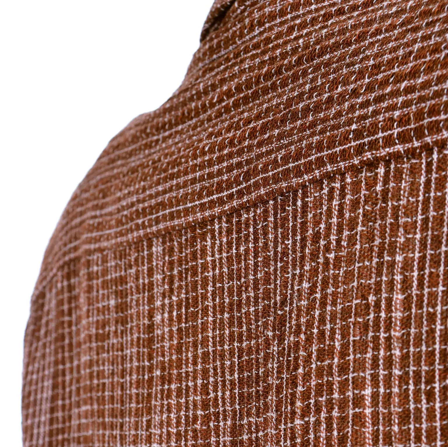 Norma Kamali Vintage Rust Brown Windowpane Check Cotton Jacket