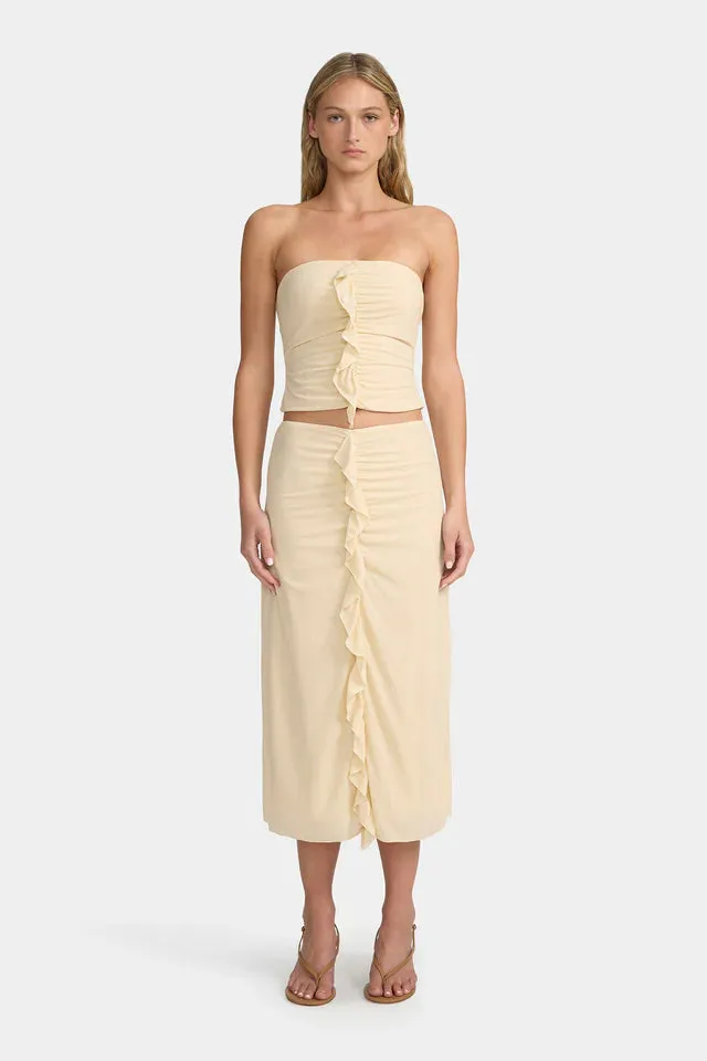 Ownley Leura Midi Skirt - Beige