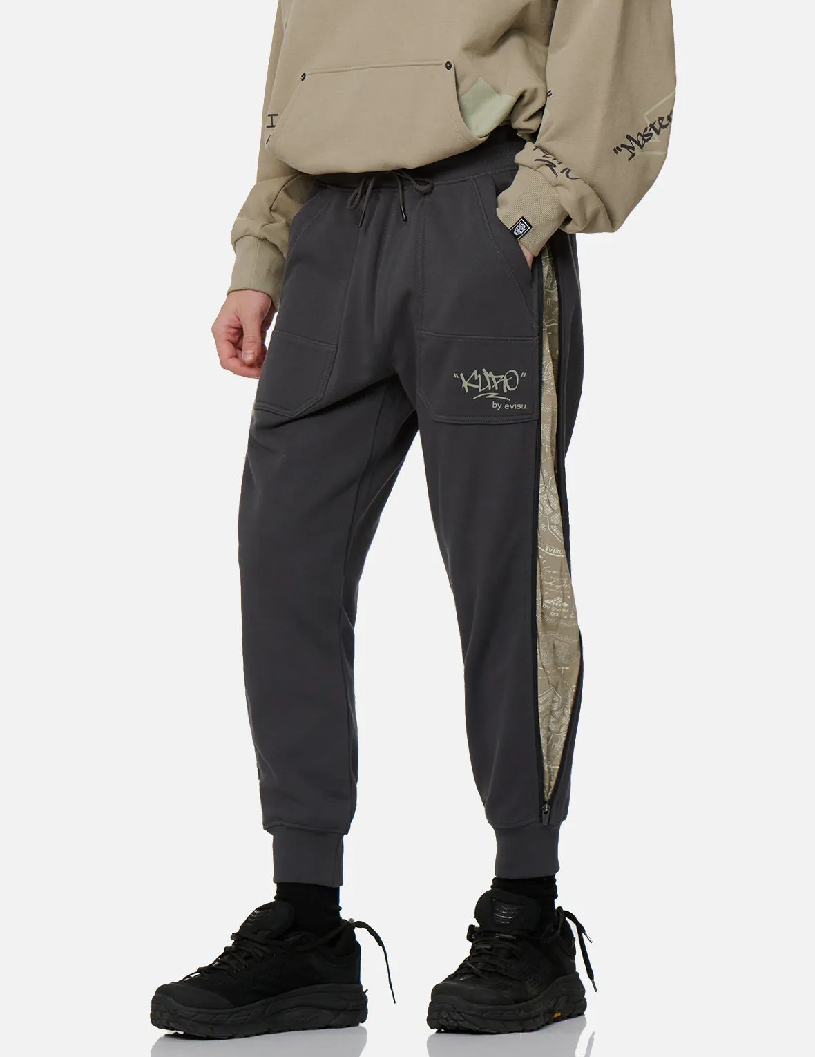 Paisley Print Side Zip Gusset Sweatpants