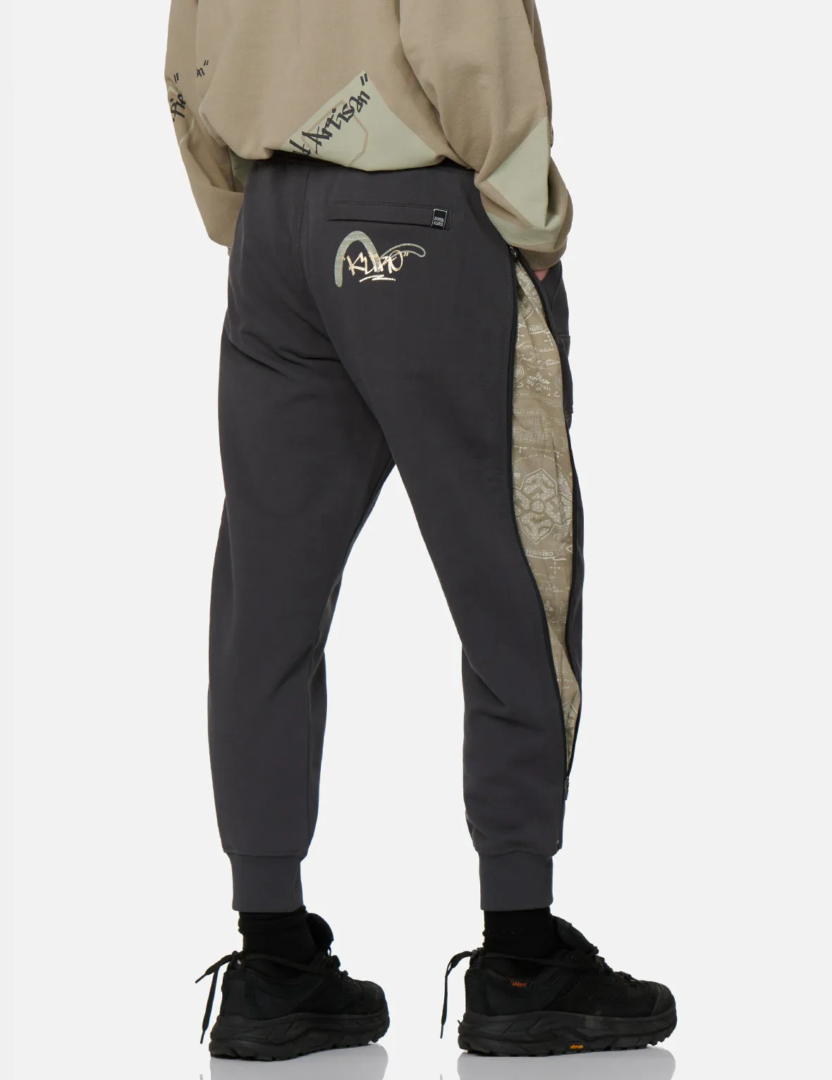 Paisley Print Side Zip Gusset Sweatpants