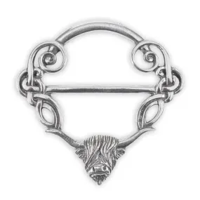 Pewter Highland Cow Scarf Ring