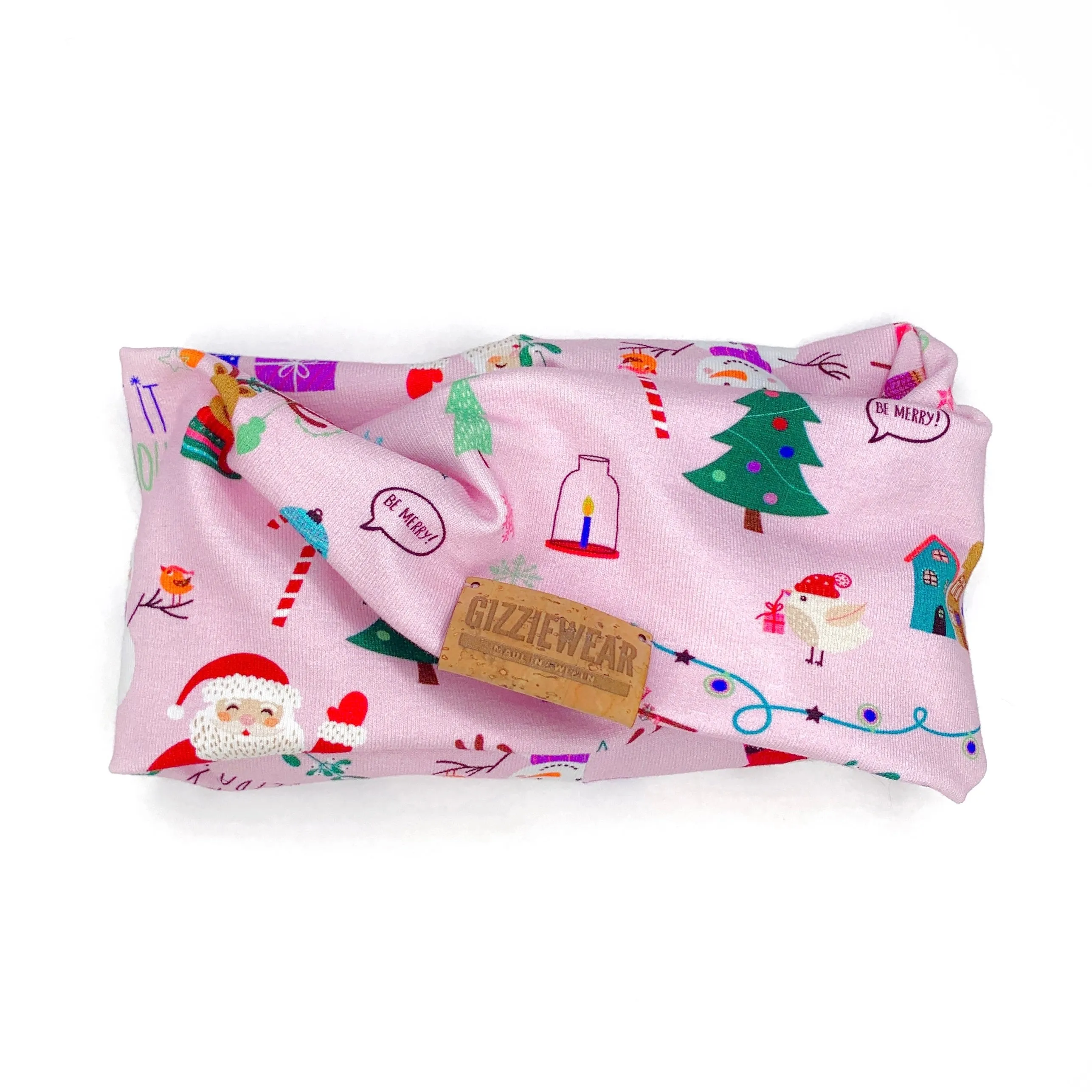 Pink Christmas pet scarf