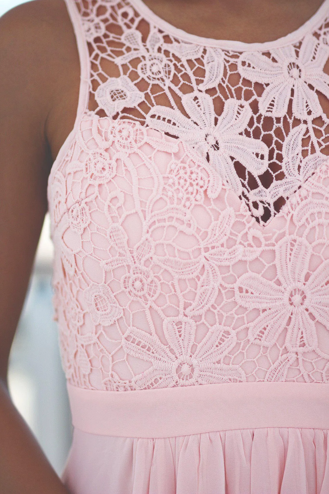 Pink Lace Maxi Dress