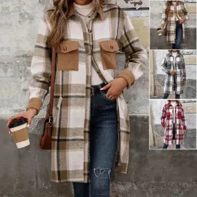 plaid jacket womens outfit Winter cashmere  Jacket Outwear for women