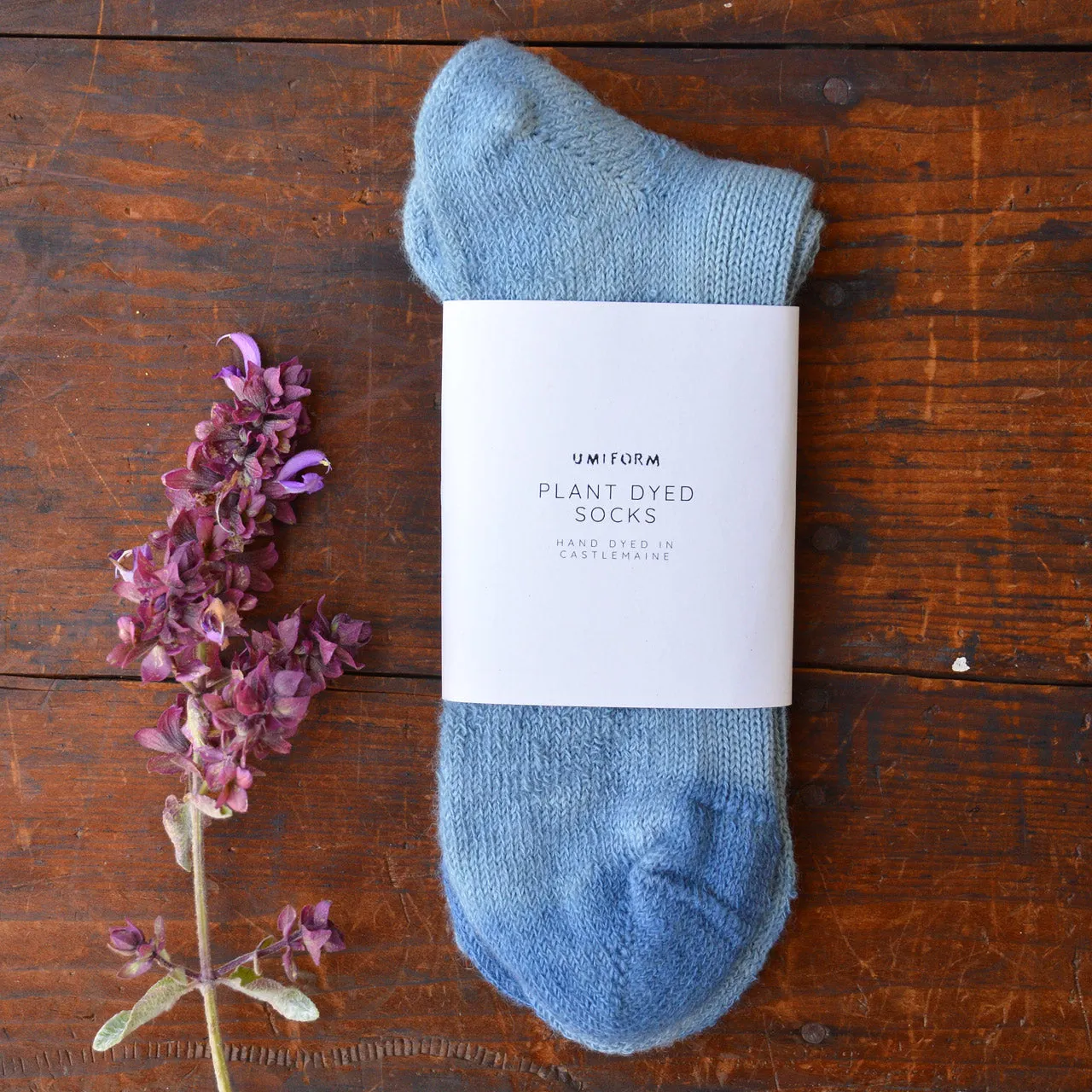 Plant Dyed Organic Wool/Silk Socks - Indigo (36-43)