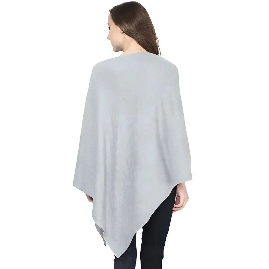 Pluchi Knitted Nursing Poncho Rosette (Light Grey Melange)