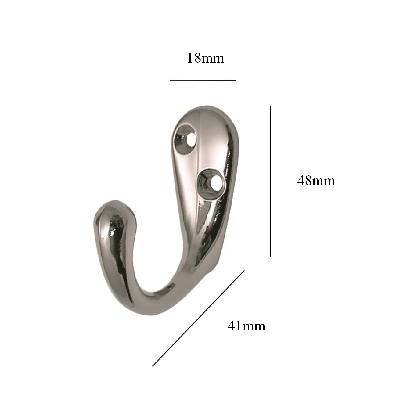 Polished Chrome Single Coat Hooks