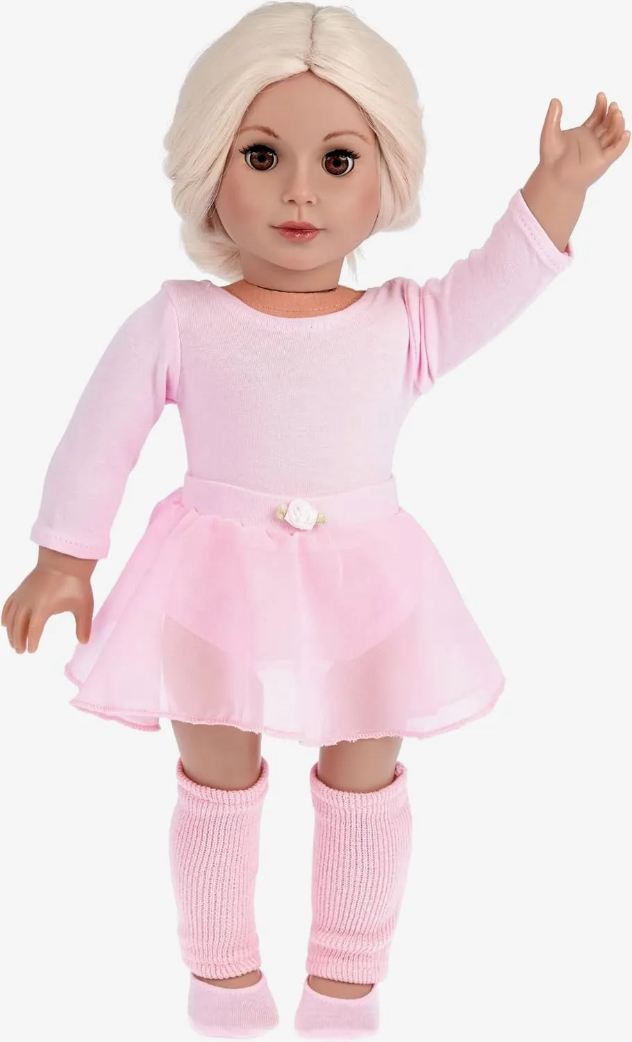 Practice Time - Clothes for 18 inch Doll - Ballet Outfit includes Pink Leotard and Skirt, Leg Warmers and Ballet Slippers