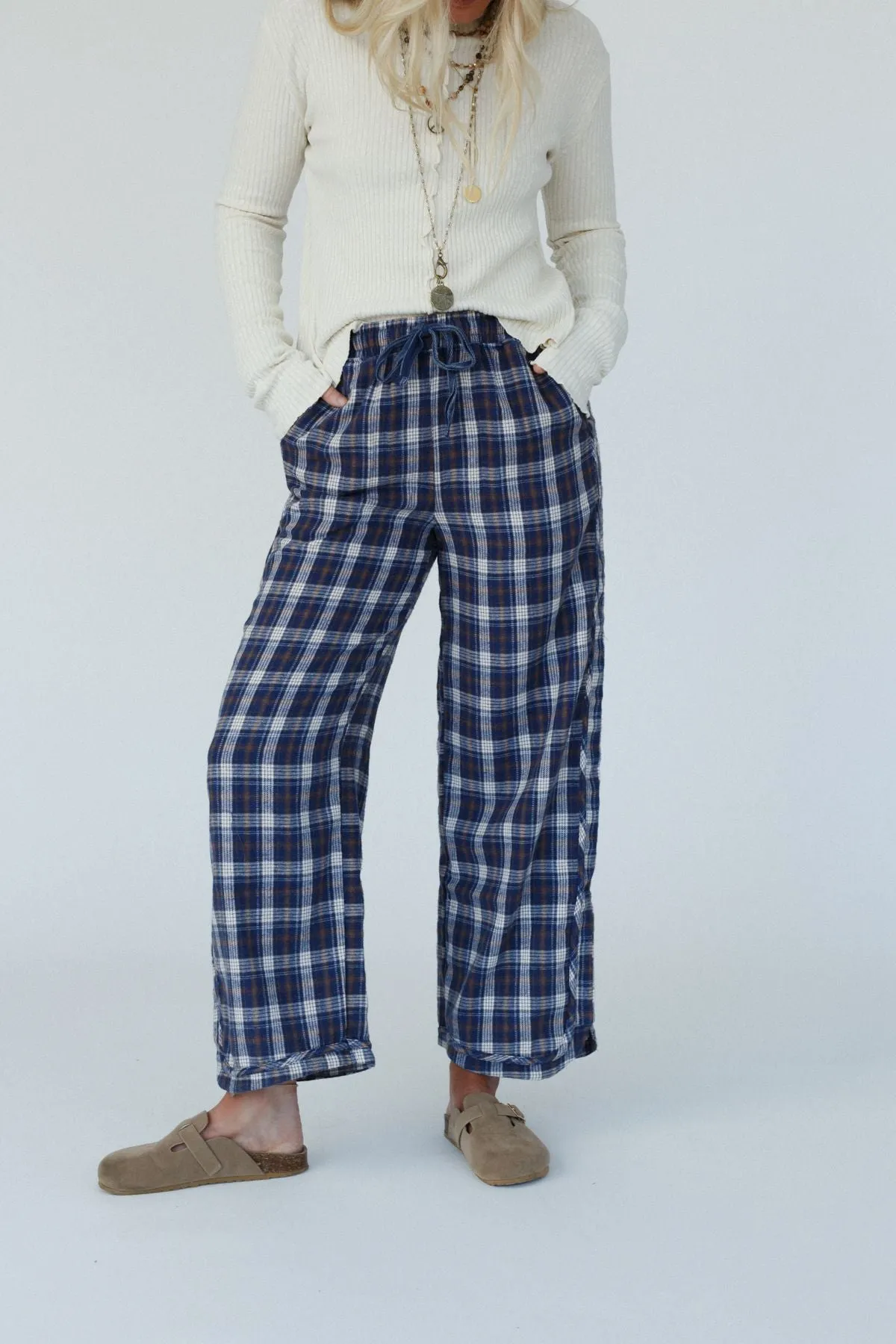 Prairie Plaid Pants - Navy