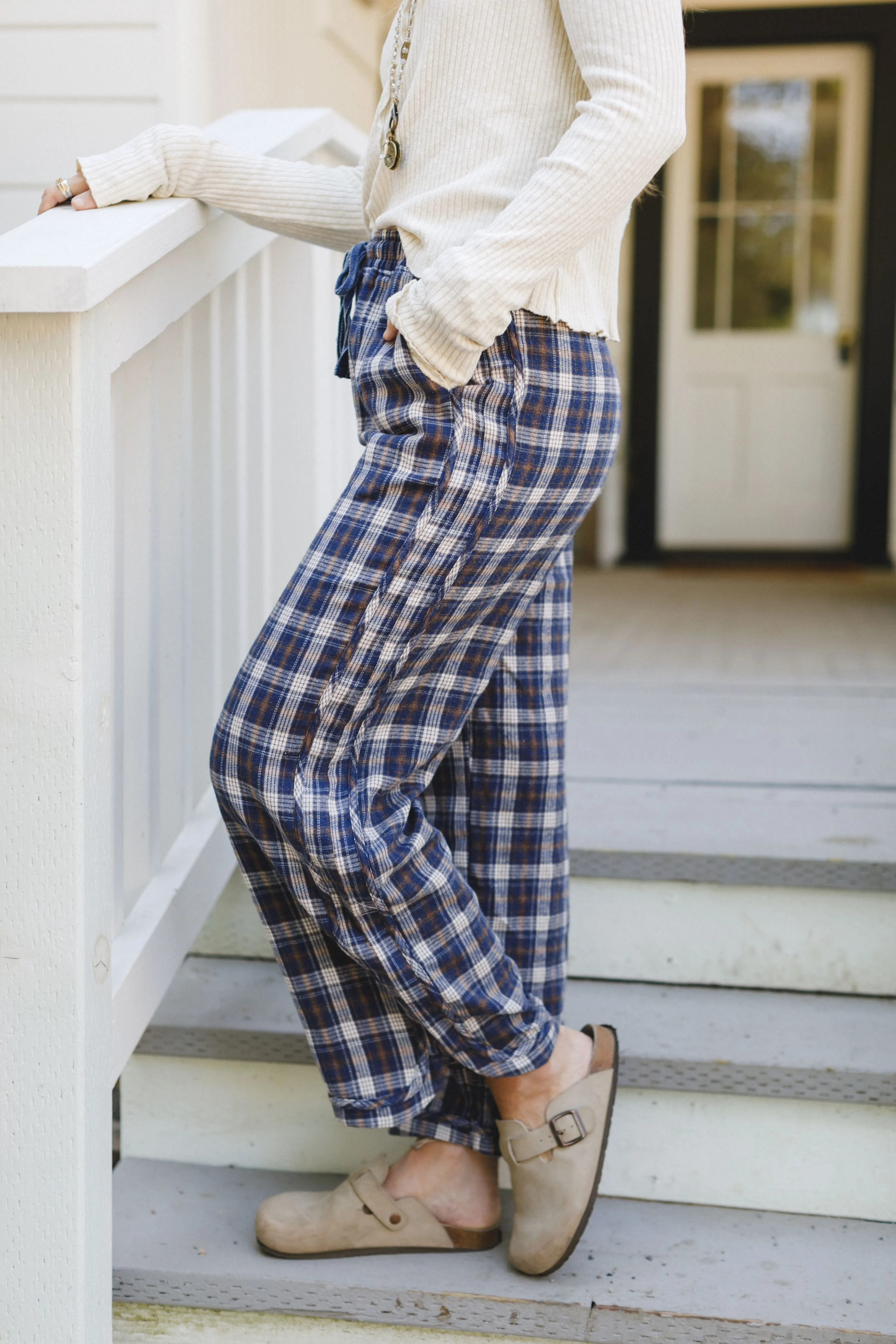 Prairie Plaid Pants - Navy