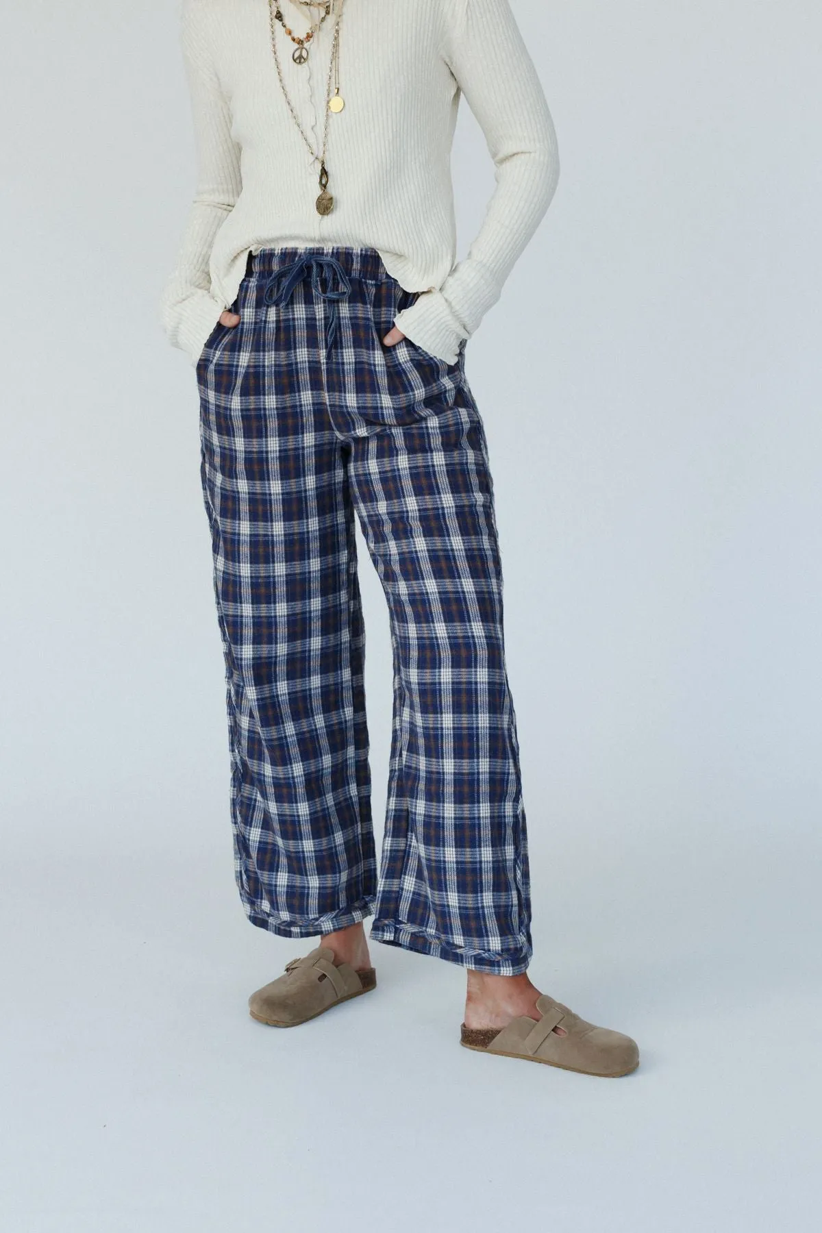 Prairie Plaid Pants - Navy