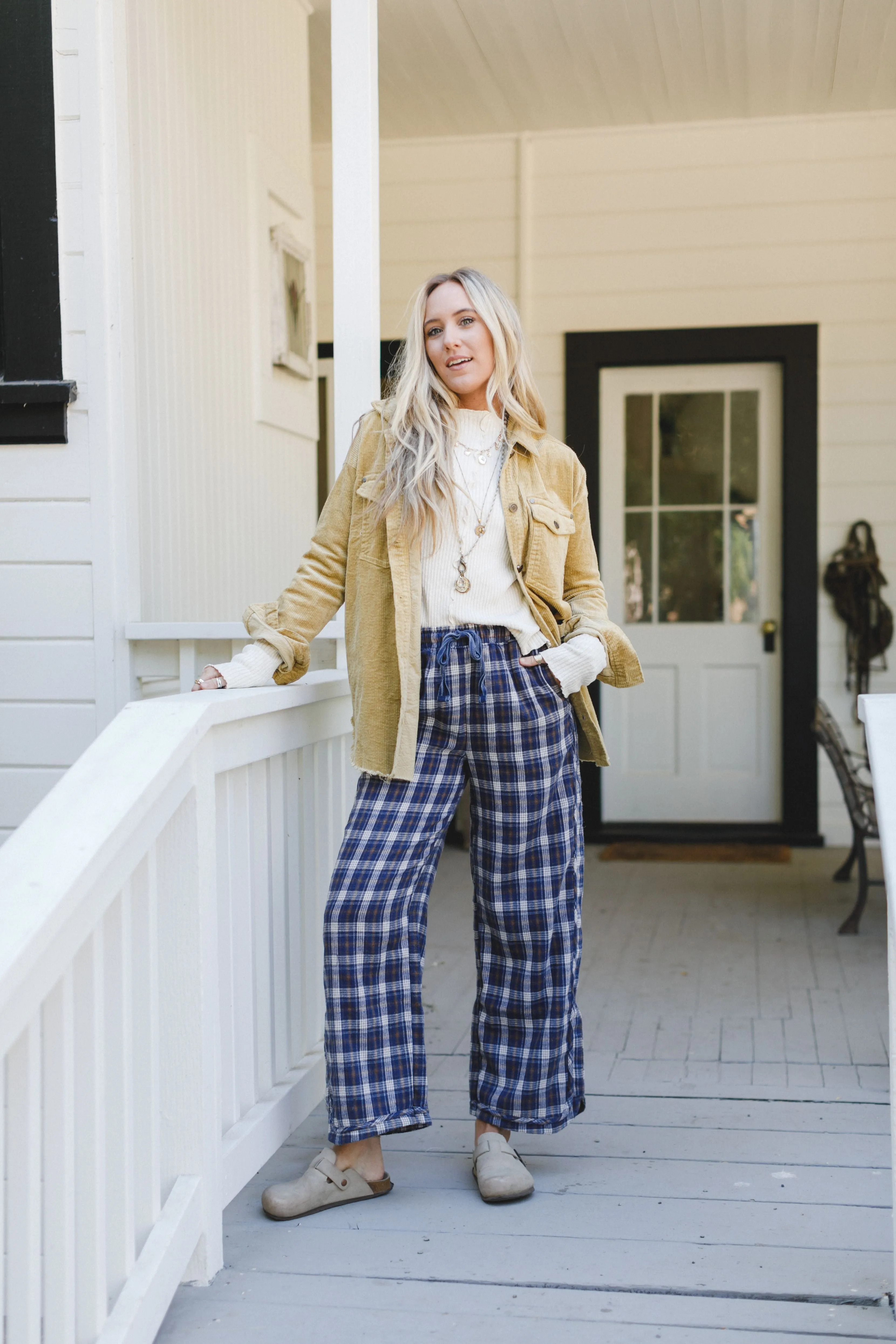 Prairie Plaid Pants - Navy