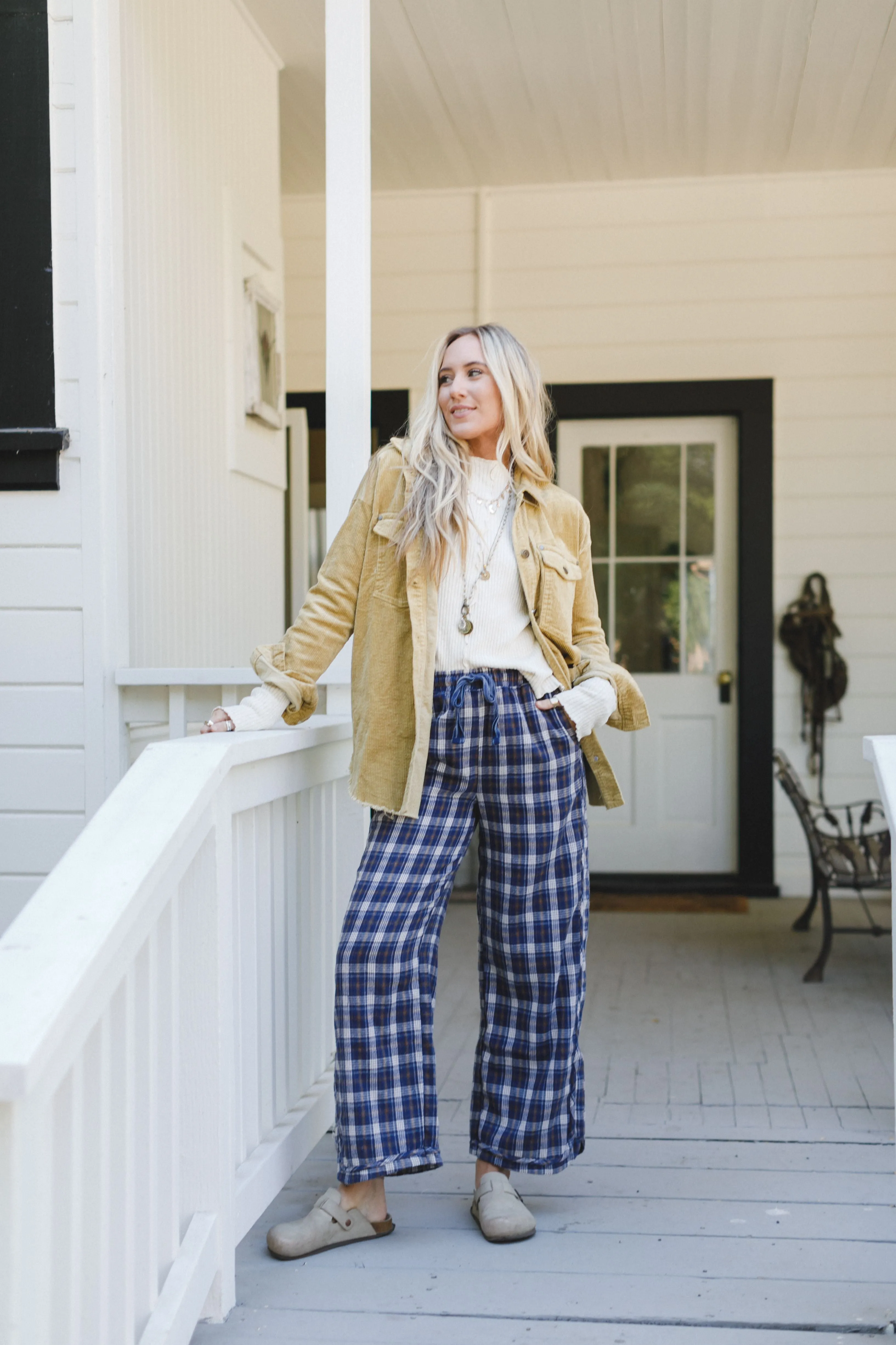 Prairie Plaid Pants - Navy