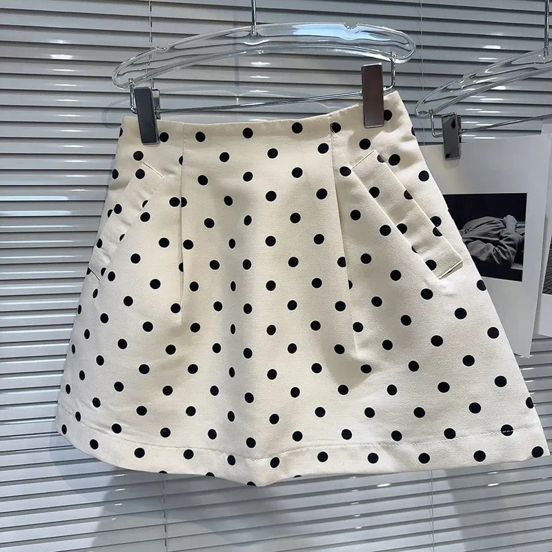 Pre Order:  Polka Dot A-Line Hip Wrap Skirt