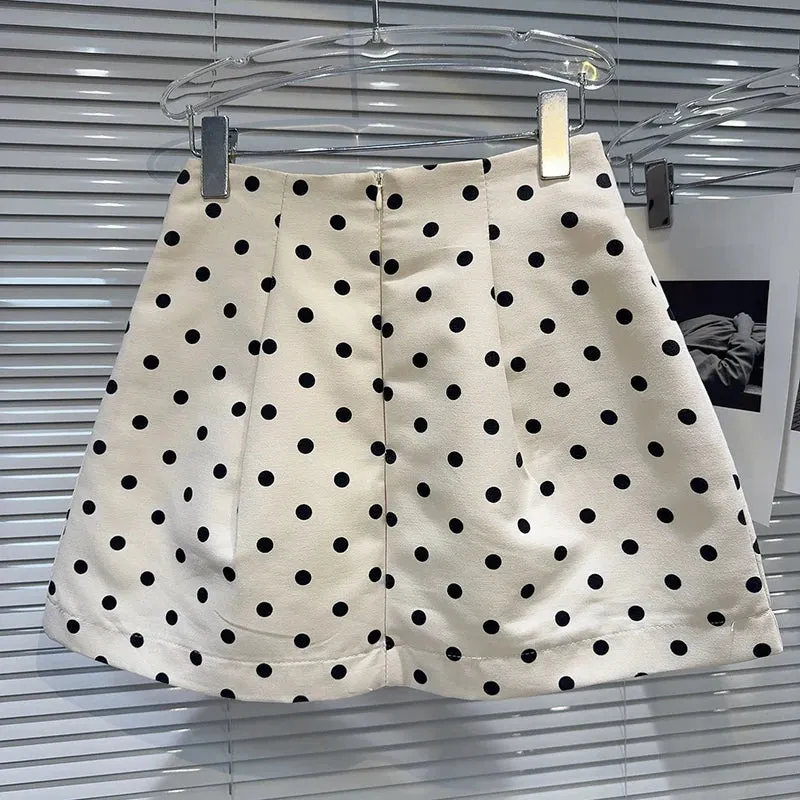 Pre Order:  Polka Dot A-Line Hip Wrap Skirt