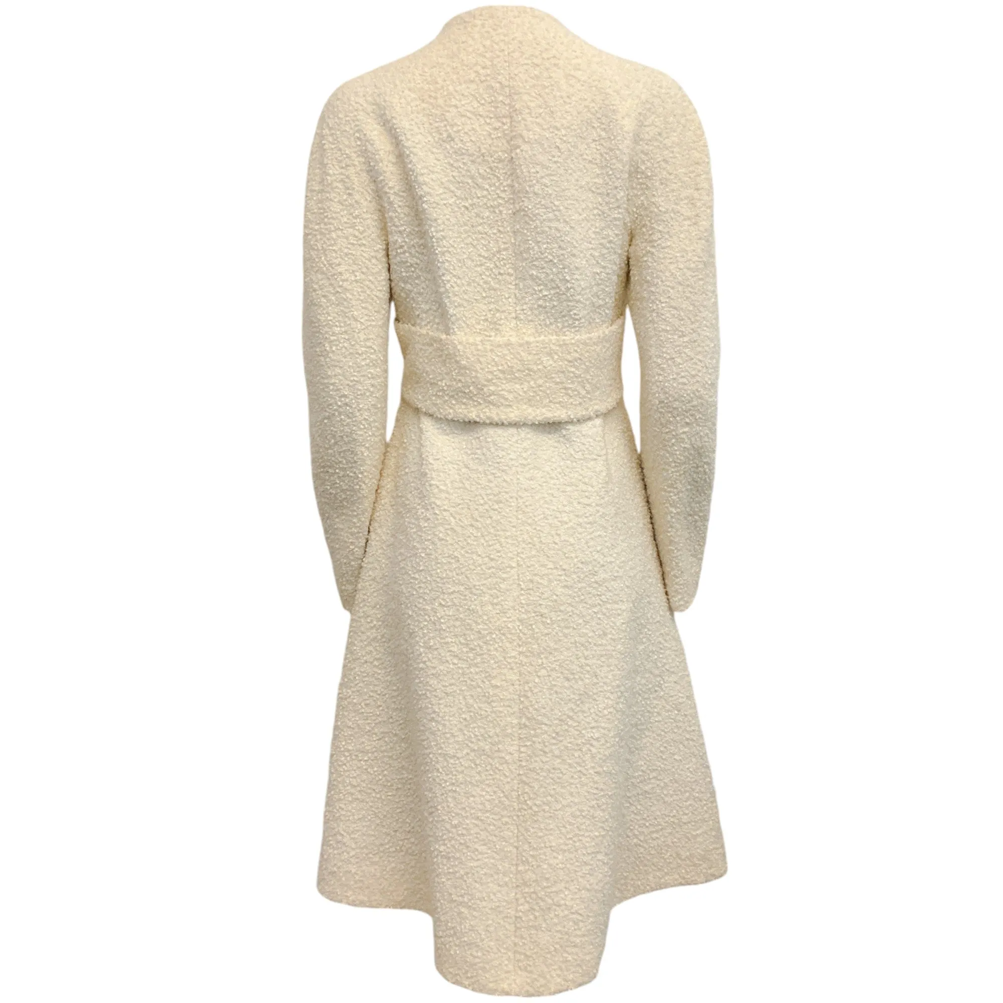 Proenza Schouler Ivory Wool Boucle Double Breasted Coat