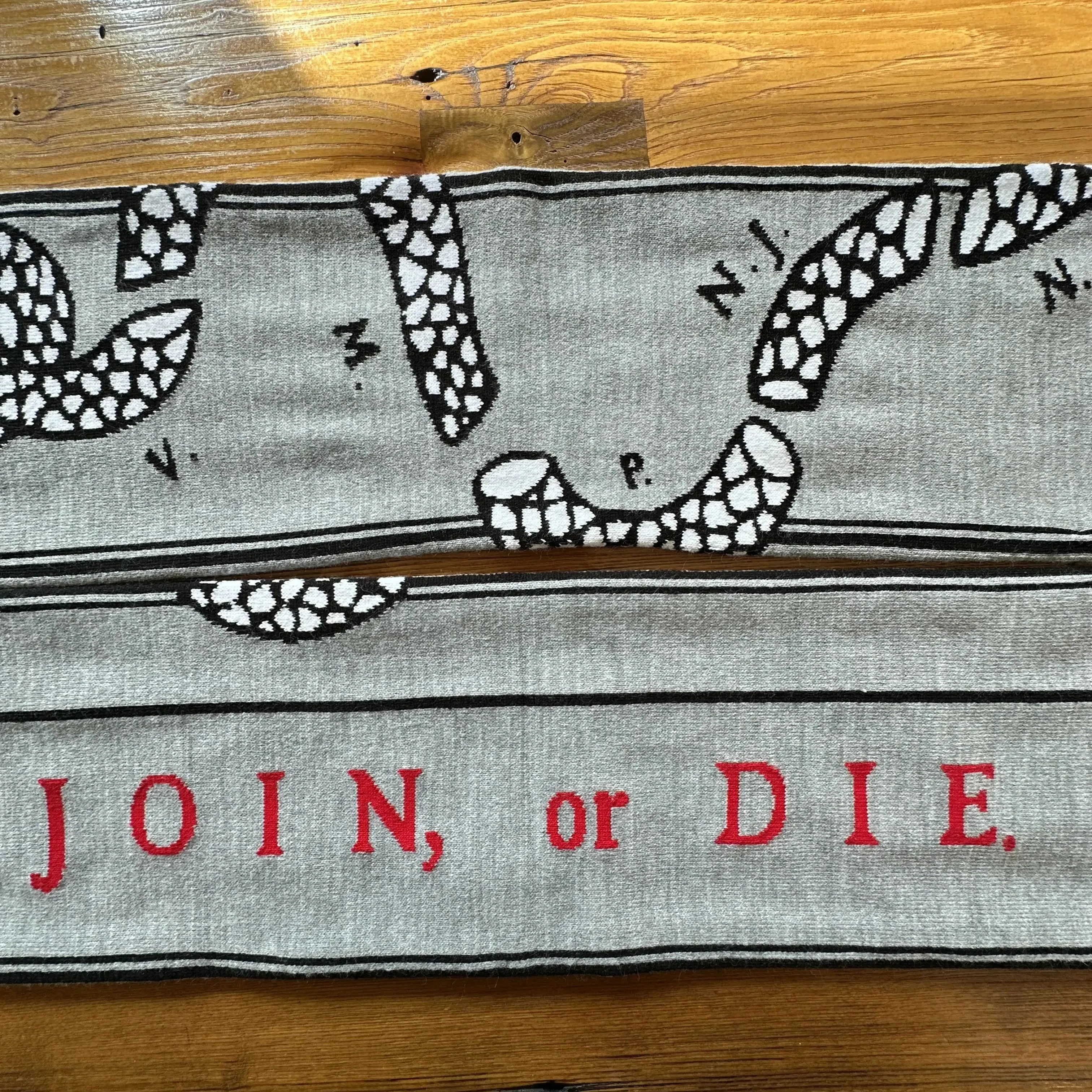 "Join or Die" woven scarf — Made in America